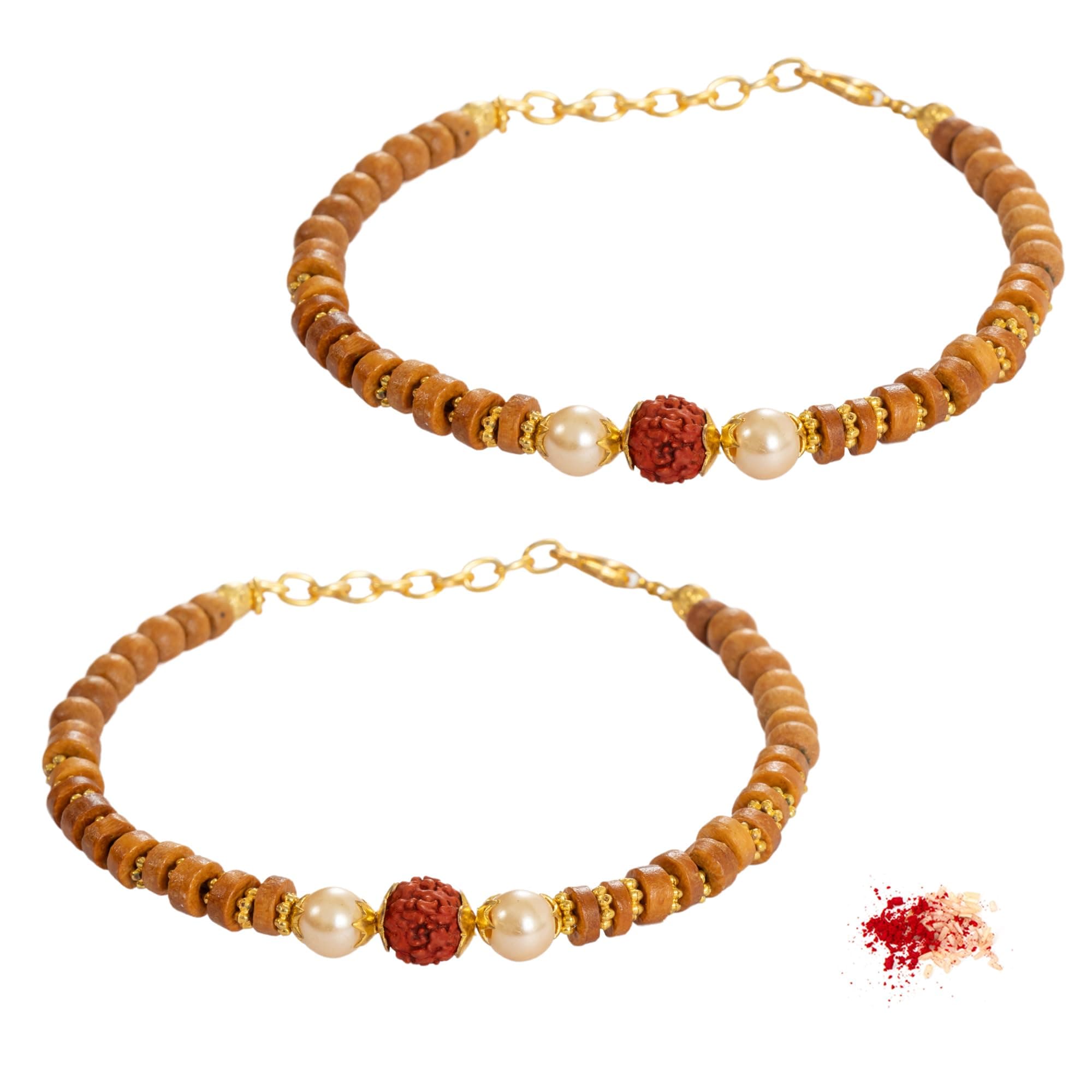 To The Nines Men's Rakhi for Brother - Pack of 2 Rakhi with Tilak Material & Greeting Card