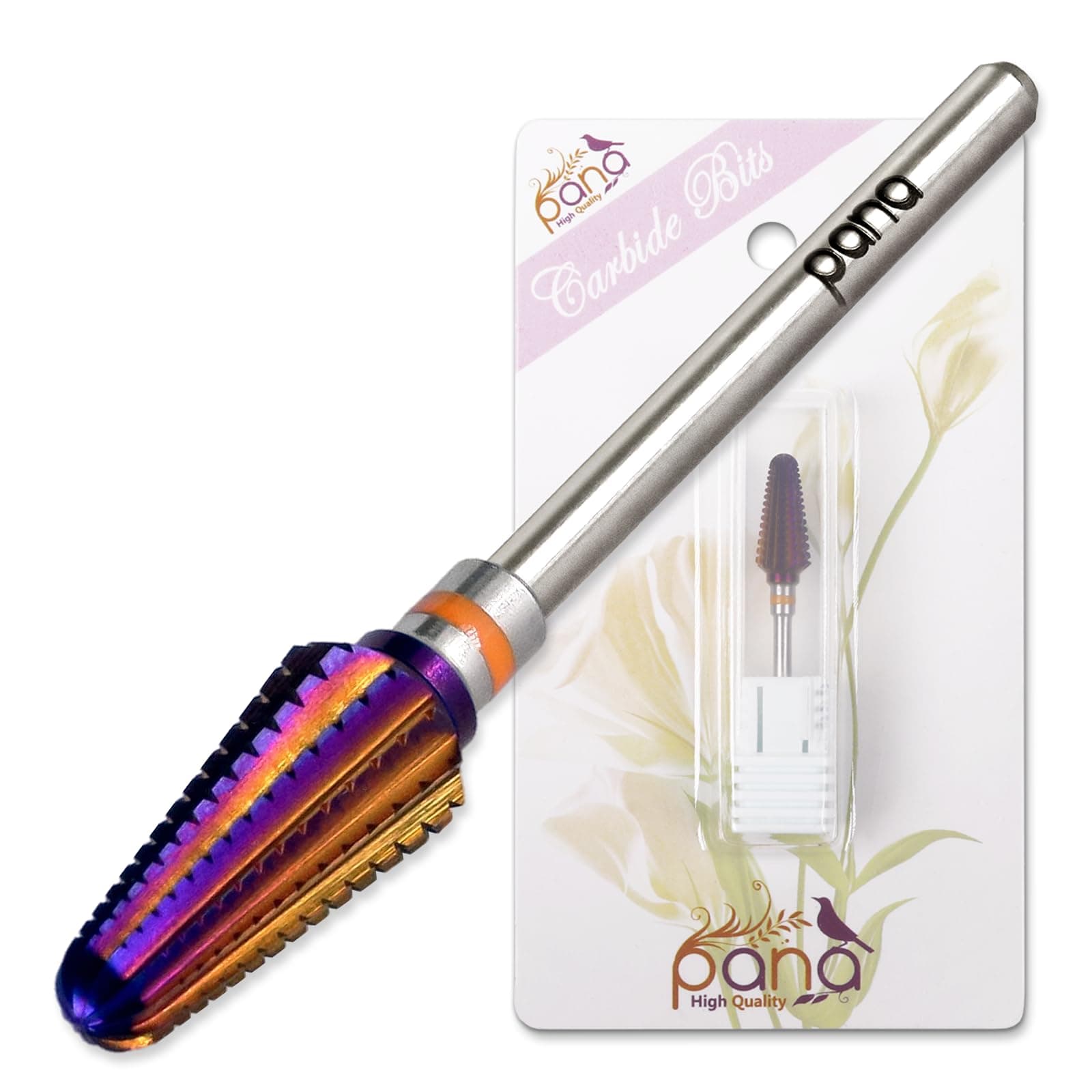 PANA USA 3/32” Purple Tornado Nail Carbide Drill Bit - Fast Remove for Acrylic or Hard Gels Remover Professional Manicure Pedicure Rotary Tool- 2X Coarse