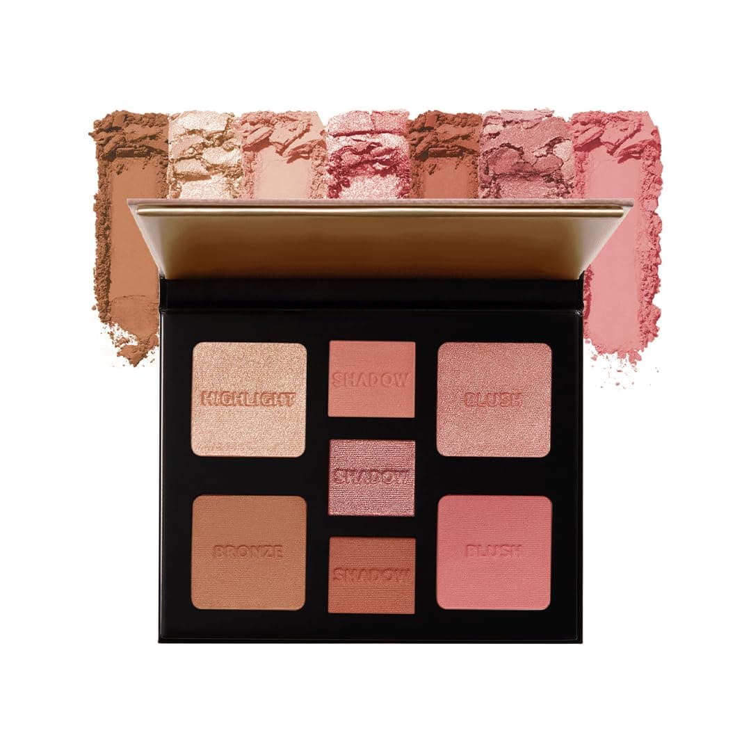 Milani All‑Inclusive Eye, Cheek & Face Palette | 7‑Shade Compact: 3 Eyeshadows + Blushes + Bronzer + Highlighter | Travel‑Friendly, Ultra‑Pigmented, Vegan & Cruelty‑Free | Shade 110 Light‑Medium