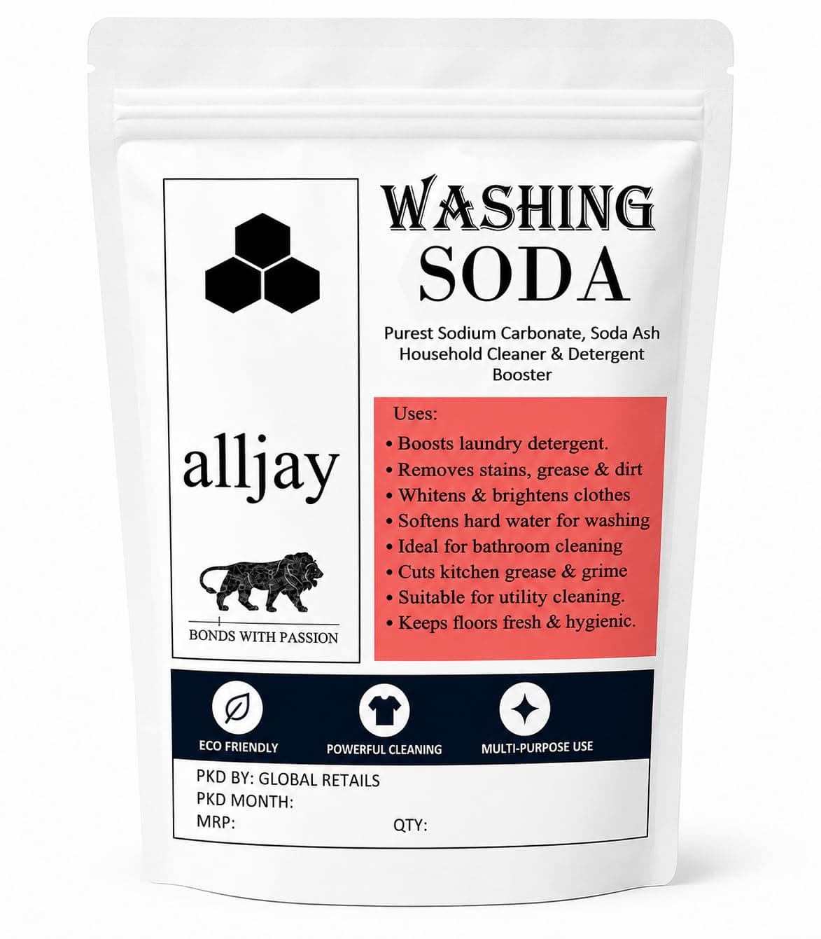 alljay washing/laundry soda powder (900GRAMS) generic pack