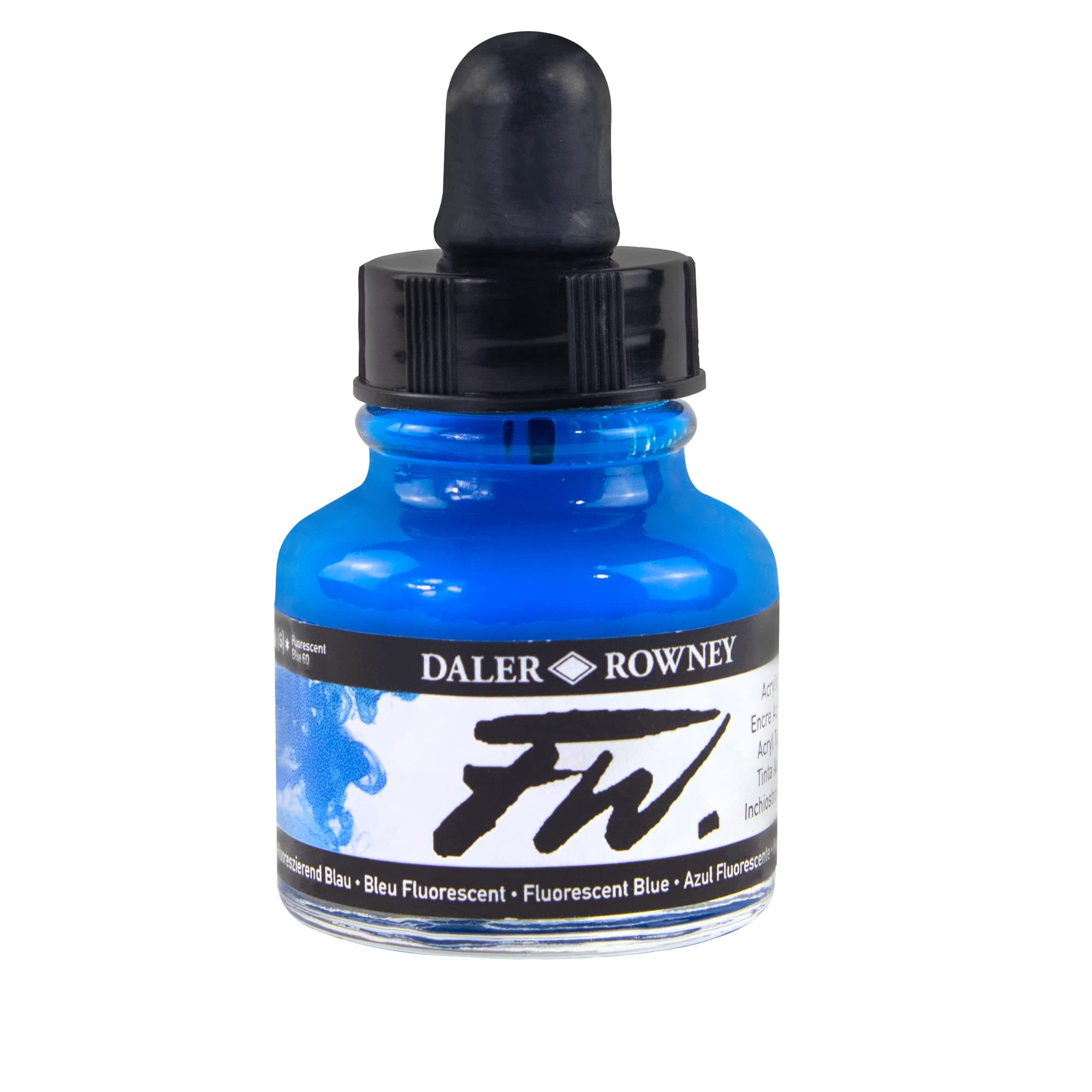 Daler-Rowney FW Fluorescent Acrylic Ink, 1 oz, Blue (160029100)