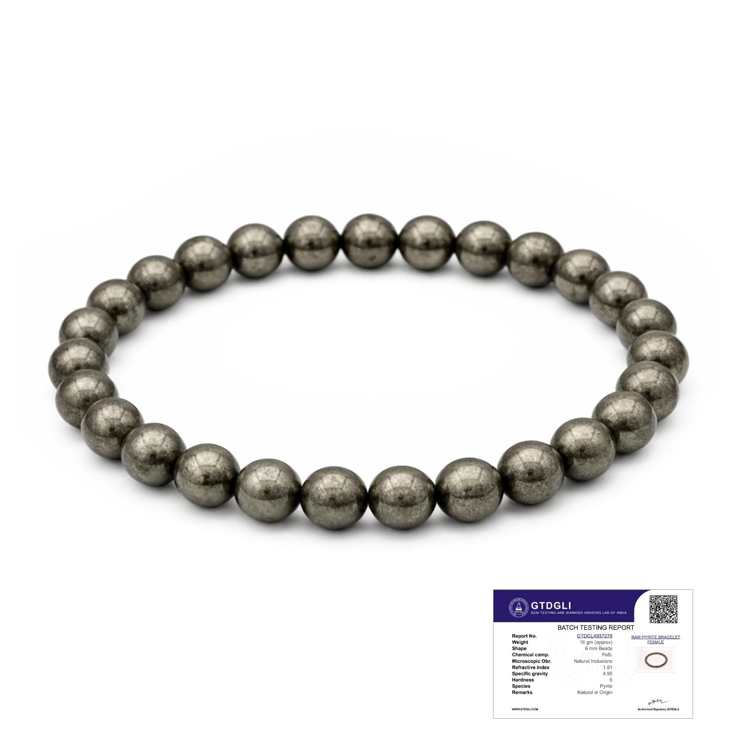 Astrotalk Raw Pyrite Bracelet for Women (6mm Beads) | Pyrite Stone for Wealth, Prosperity & Good Luck | Boosts Confidence, Focus & Motivation | Hand Bracelet for Women | Gift for Woman