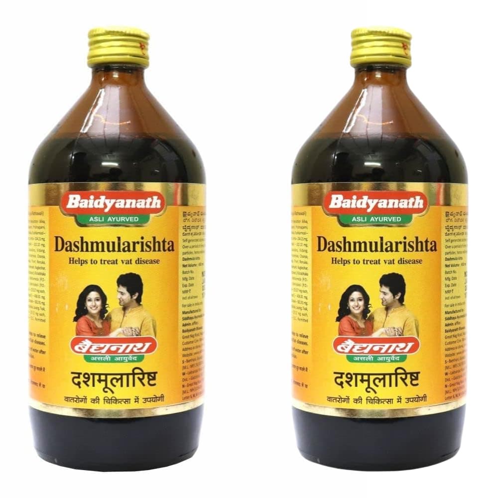 Baidyanath Asli Ayurved Dashmularishta (450ml, Pack of 2) - Traditional Ayurvedic Tonic for Men and Women