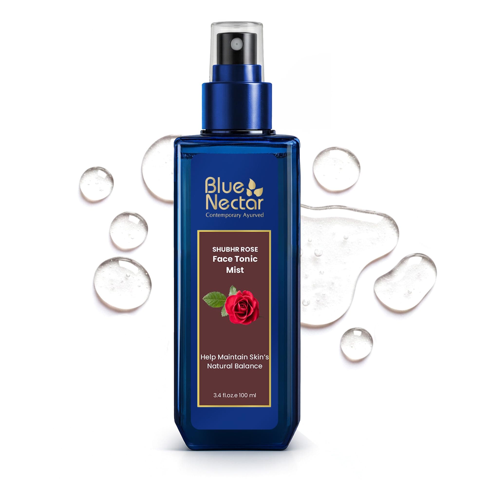 Blue Nectar Pure Rose Water for Face Gulab Jal Rose Water Spray for Face Natural Face Toner for Glowing Skin Pore Tightening 100 ml