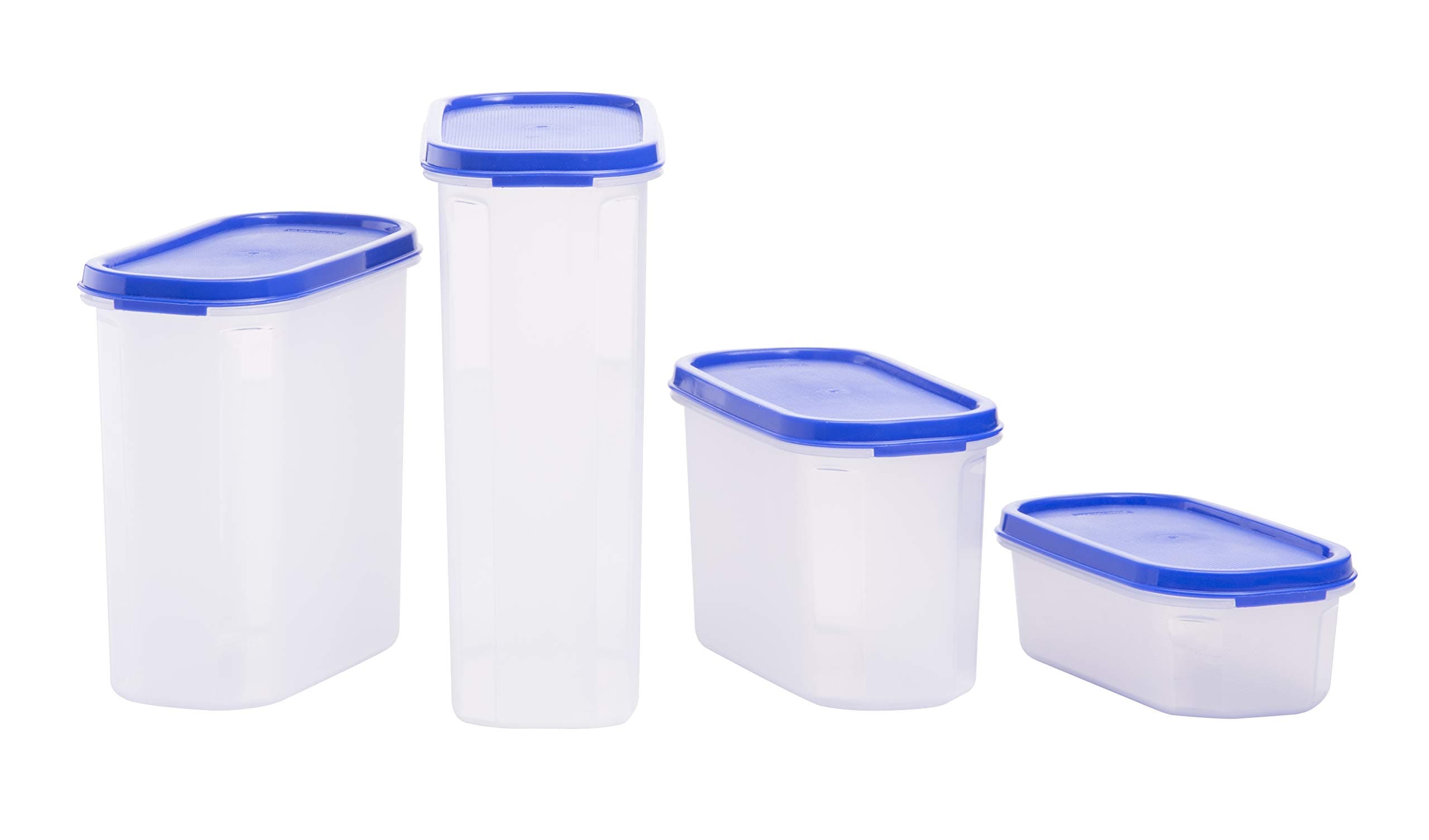 Varmora Oval Storage Plastic Container, Blue, 4 Pieces