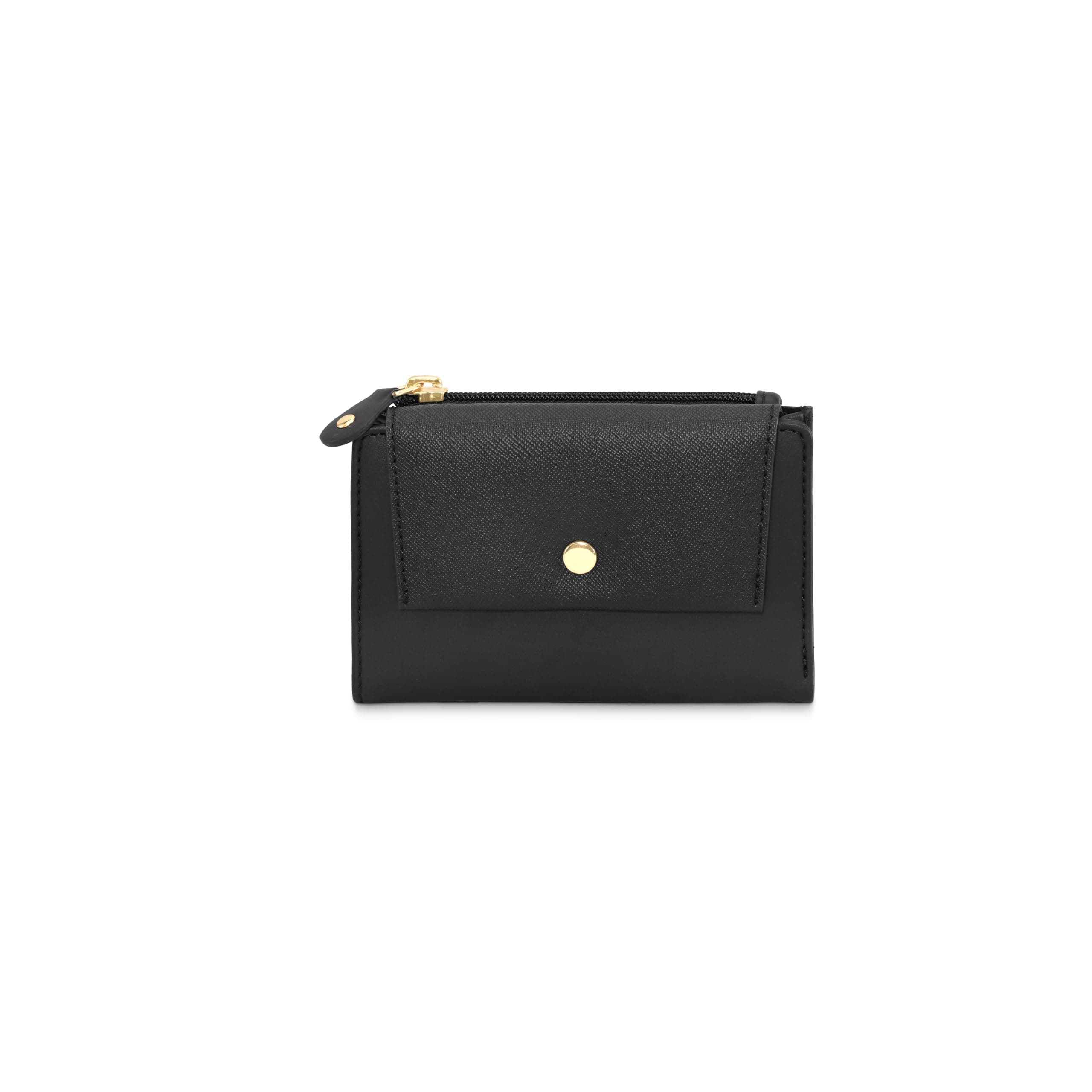 Fastrack Black Wallet | Faux Leather Women’s Wallet with Card Slots & Magnetic Closure | Compact Ladies Wallet for Daily Use