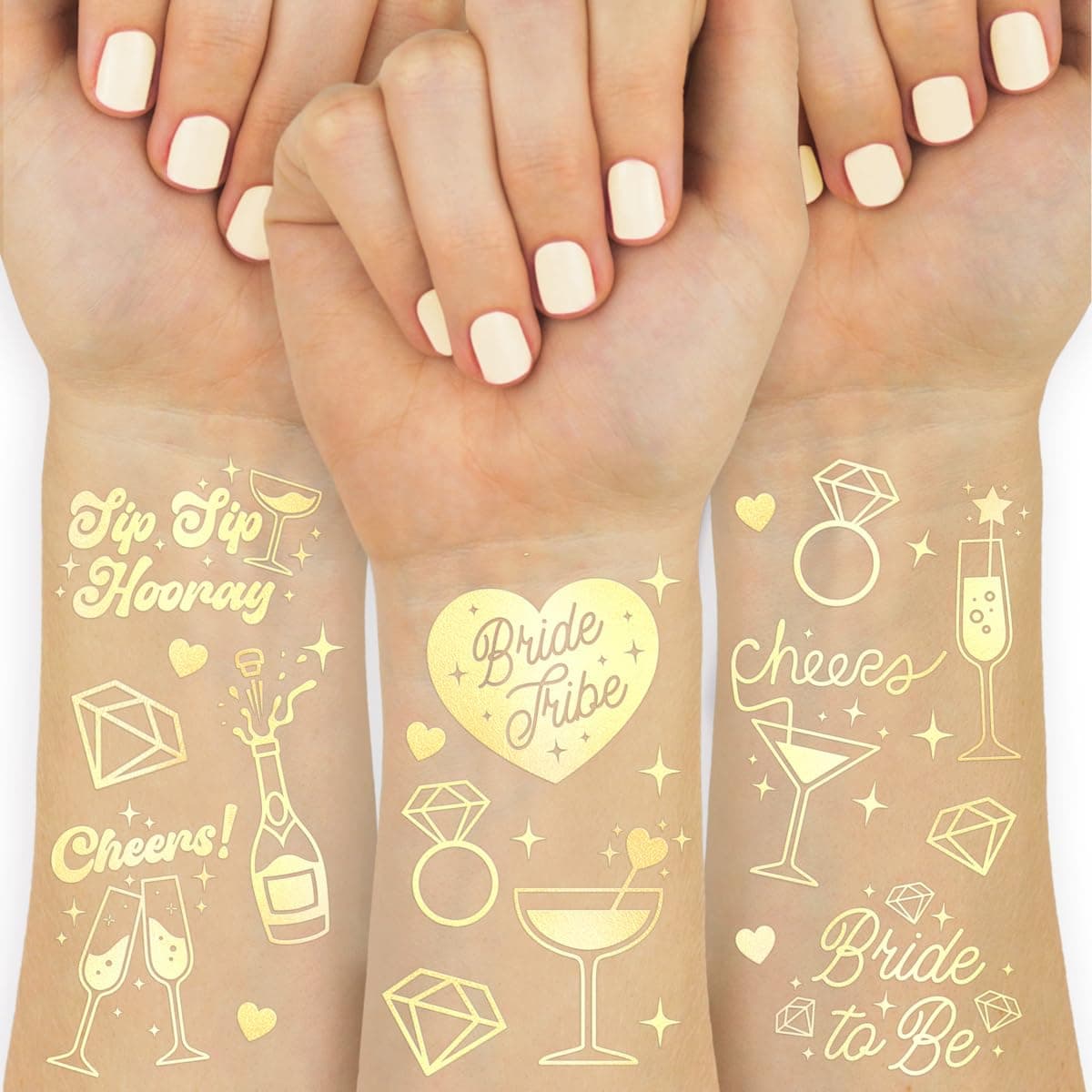 xo, Fetti 30 Bride Tribe Metallic Tattoos | Bachelorette Party Decorations, Bridesmaid Favor + Bride to Be