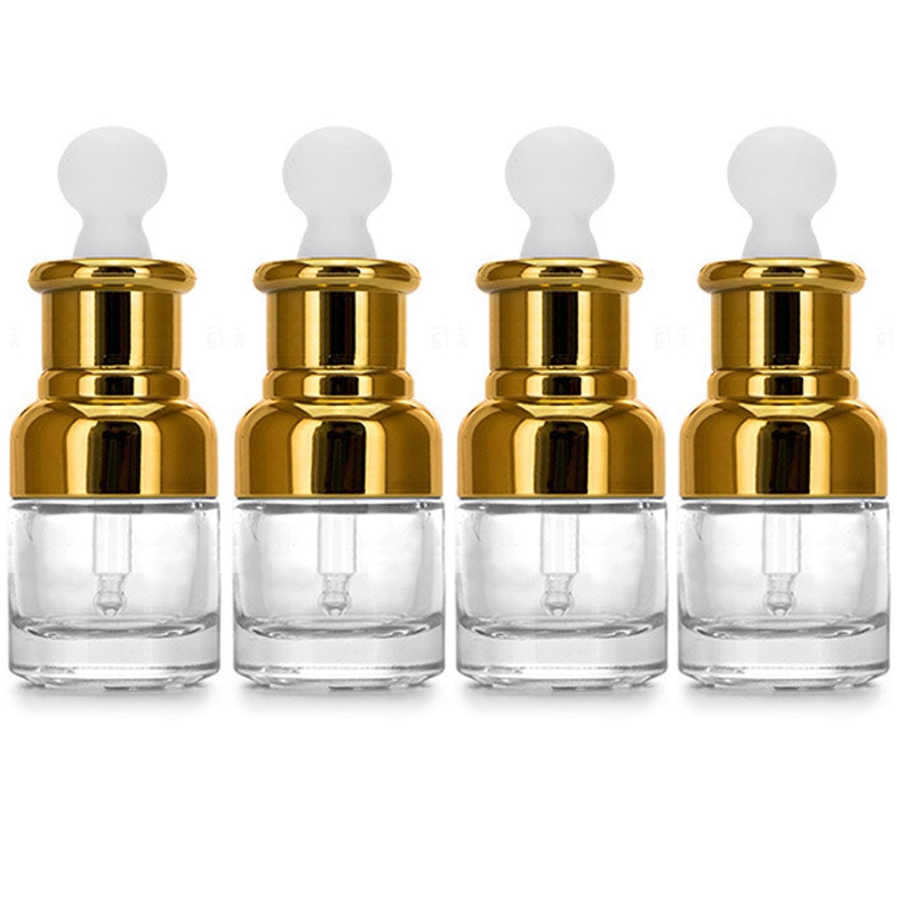 4Pcs High-grade Essential Oil Bottles Cosmetic Sub-bottle Dropper Bottle Vial Empty Refillable Glass Container for Essence Liquid Fragrance Aromatherapy Perfume Serum for Home Travel Use (20ml Style2)