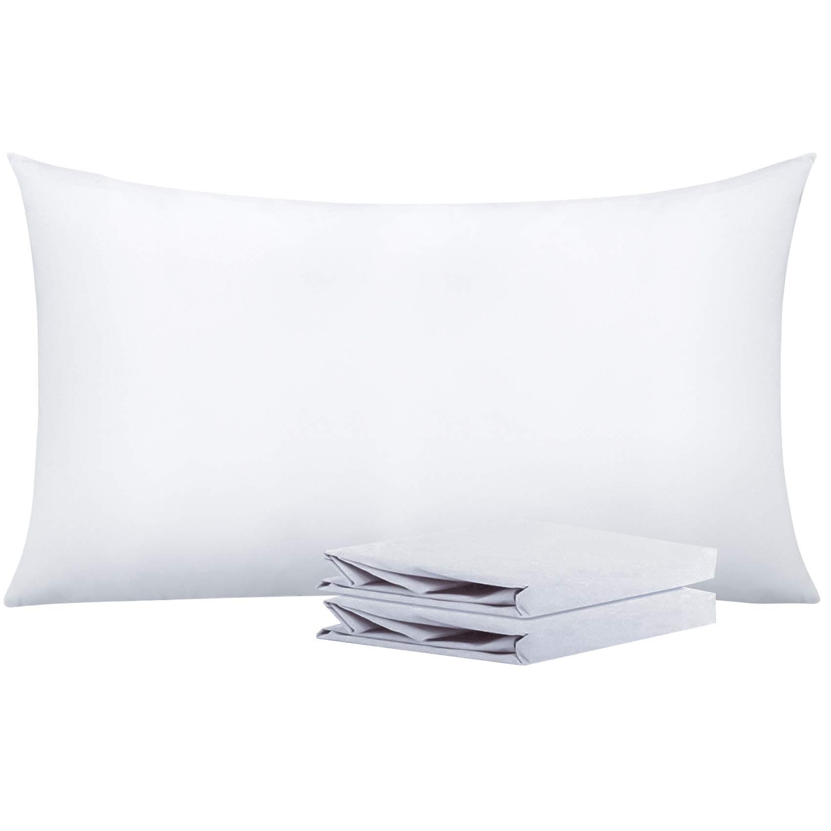 NTBAY King Pillowcases, Set of 2, 100% Brushed Microfiber, Soft and Cozy, Wrinkle, Fade, Stain Resistant, with Envelope Closure, White