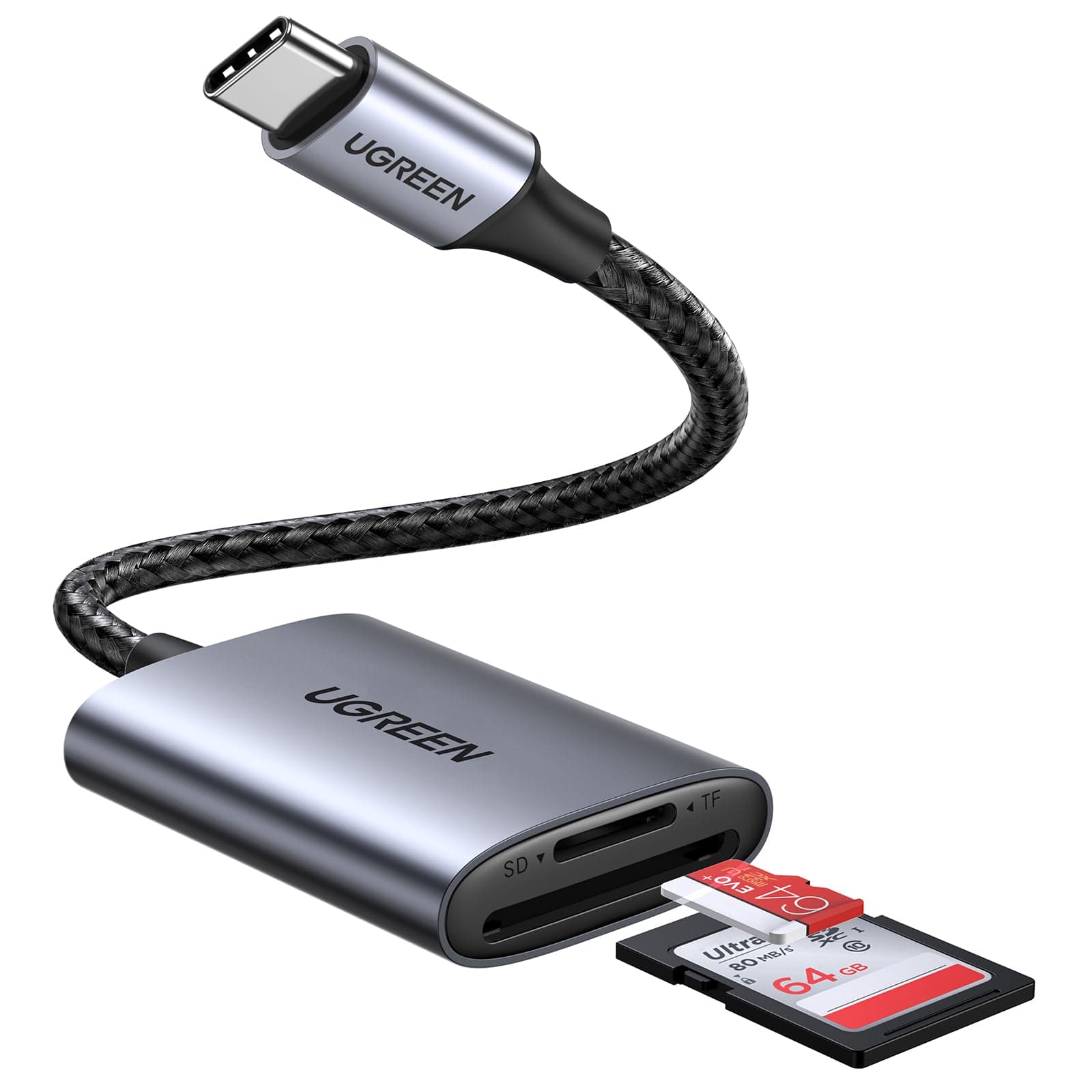 UGREEN USB C SD Card Reader Aluminium with Dual-Slot for Micro SD/SD