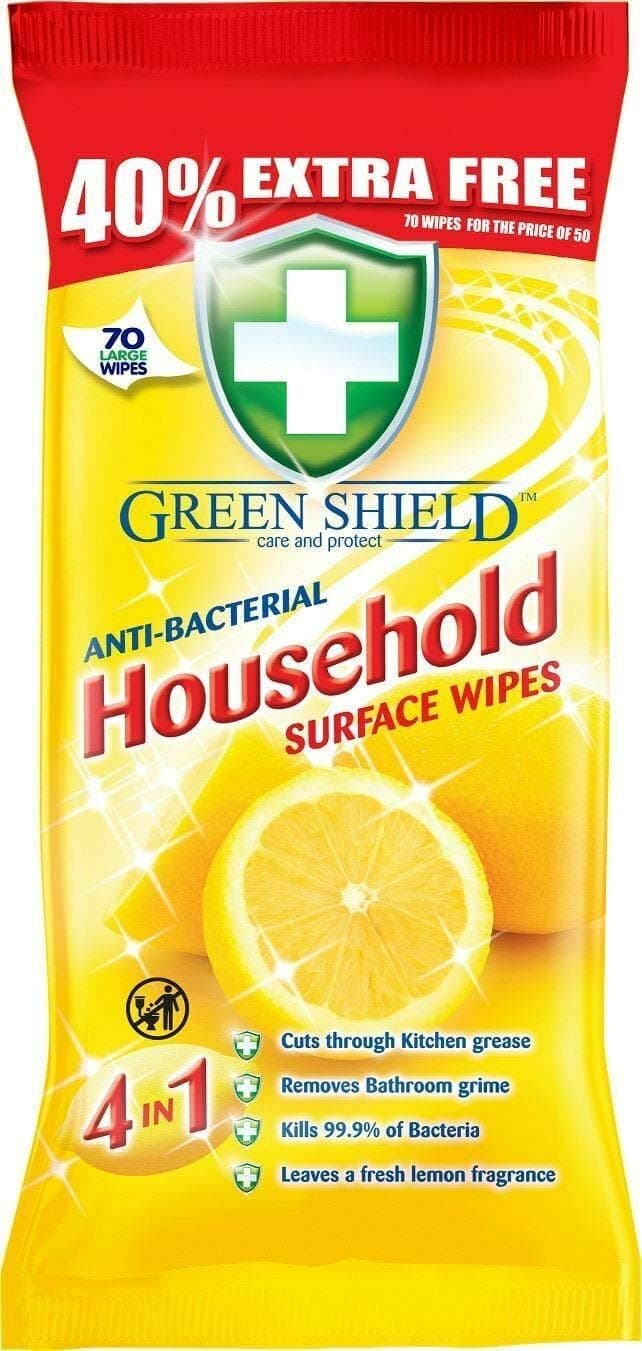 Green Shield Household Wipes 70's Pack Of 2