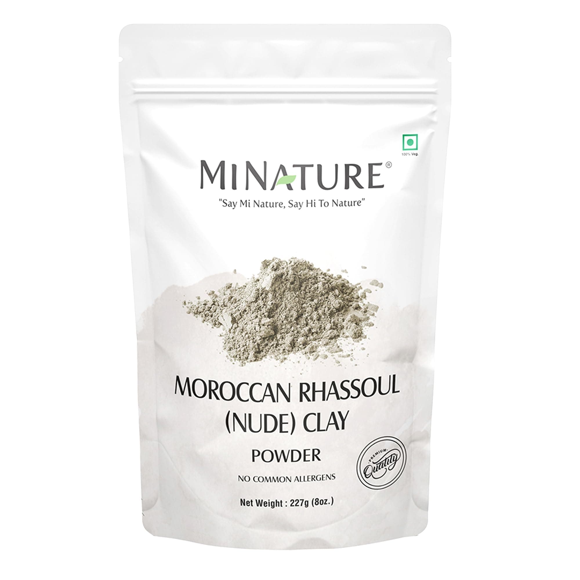 Mi Nature Moroccan Rhassoul (Ghassoul) Clay Powder 227g (8oz) | 100% Pure Natural Mineral Clay for Face Masks & Hair Cleansing | DIY Skincare & Cosmetics | Resealable Zip Lock Pouch