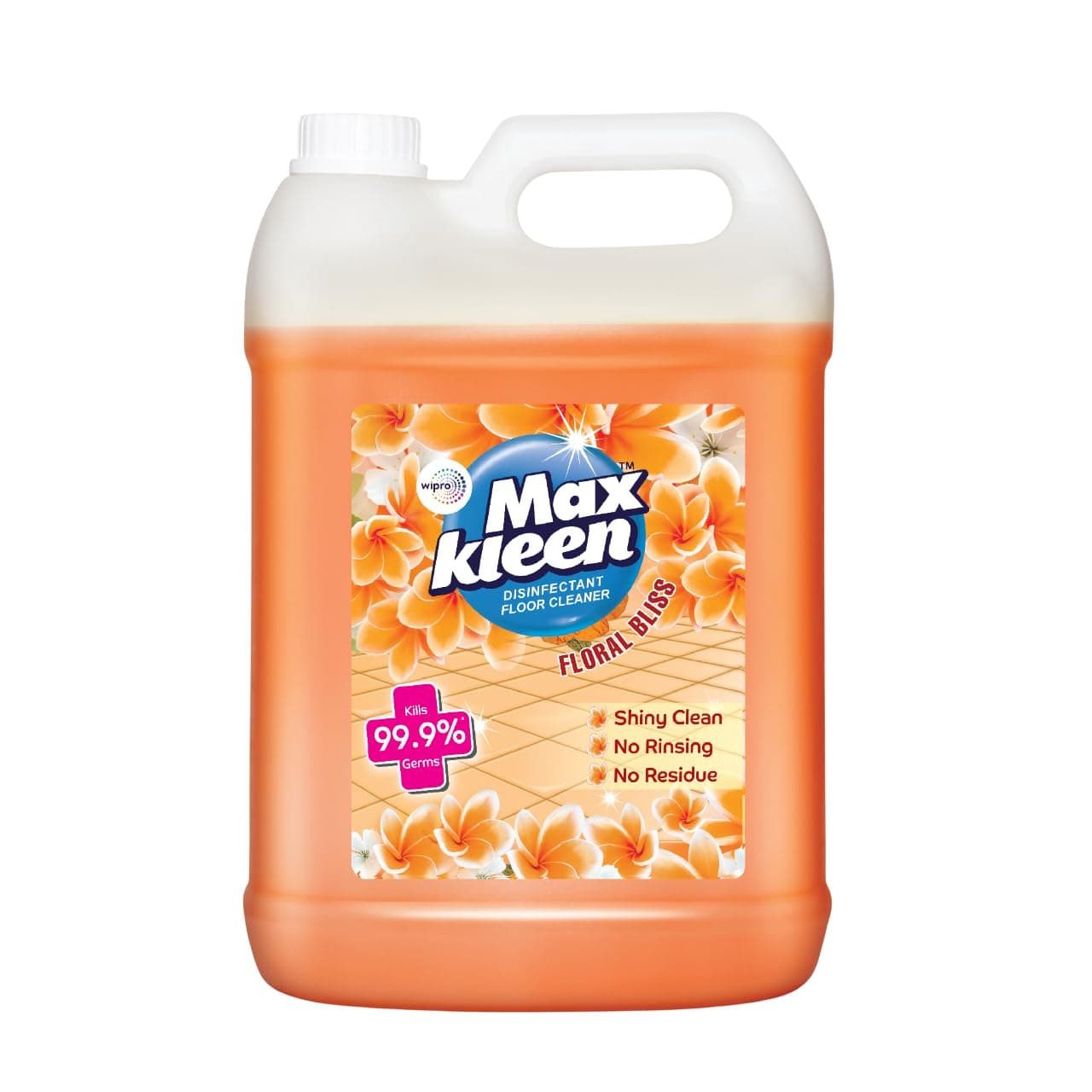 Maxkleen Wipro Floral Bliss Floor Cleaning Liquid 5Ltr| Refill Pack |Disinfectant Floor Cleaner with 99.99% Germ Protection| All Purpose Tile, Floor & Wall Cleaner