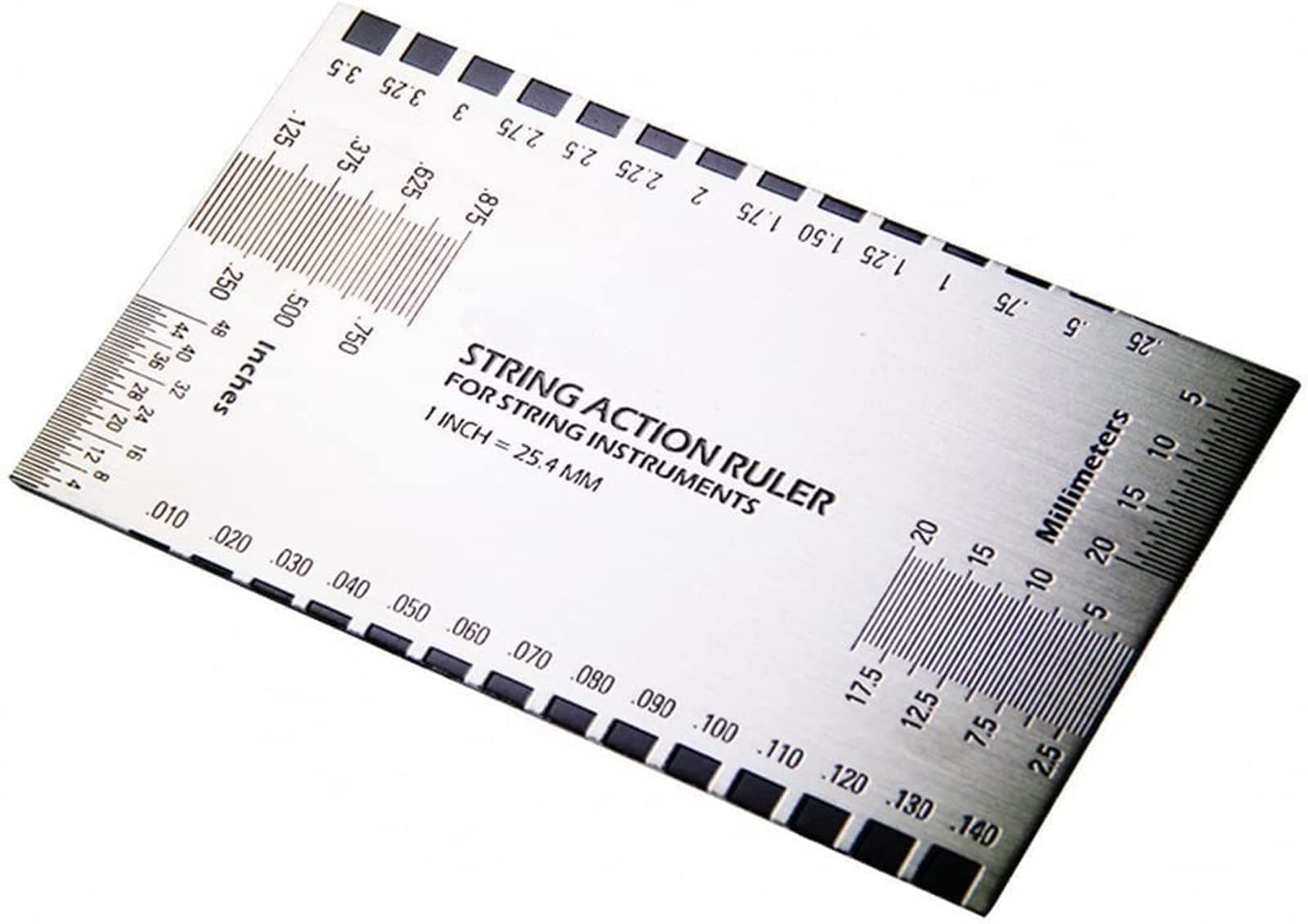 Forever-Direct String Action Gauge Ruler, Guitar Set Up Tool Kit for Electric Bass and Acoustic Guitar