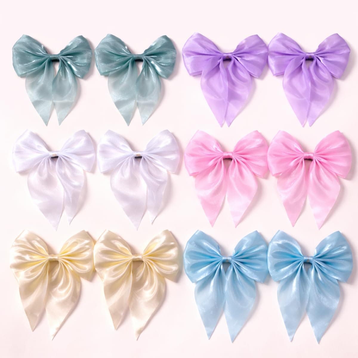 Samyak 12 Pcs Cute Hair Bows Clip | Navratri Kanjak Hair Accessories Set | Return Gift for Girls Hair Clips