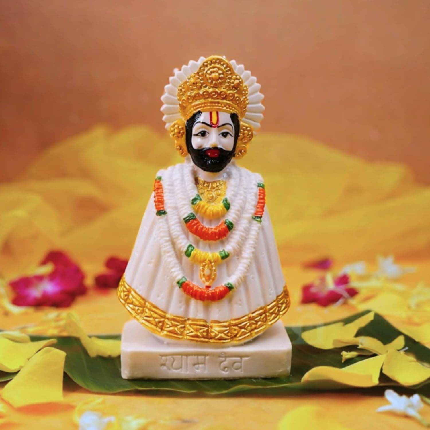 Servdharm Khatu Shyam Ji Murti for Home and Gifting | 5.9" Resin Baba Baba Khatu Shyam Ji Idol Statue | Decorative Showpiece for Pooja and Home Decor