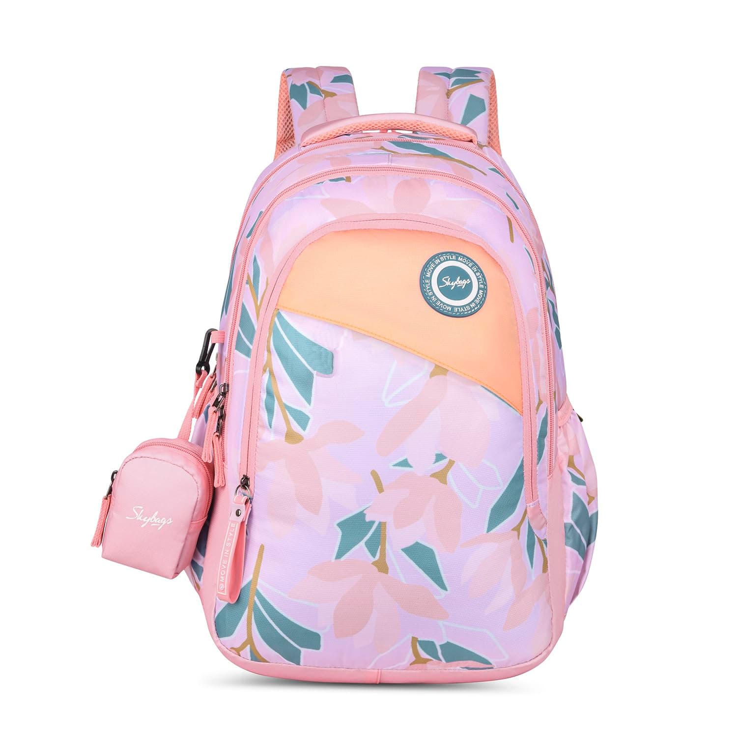 Skybags Bloom 30 Litres Pink School Bag For Girls, 3 Compartment