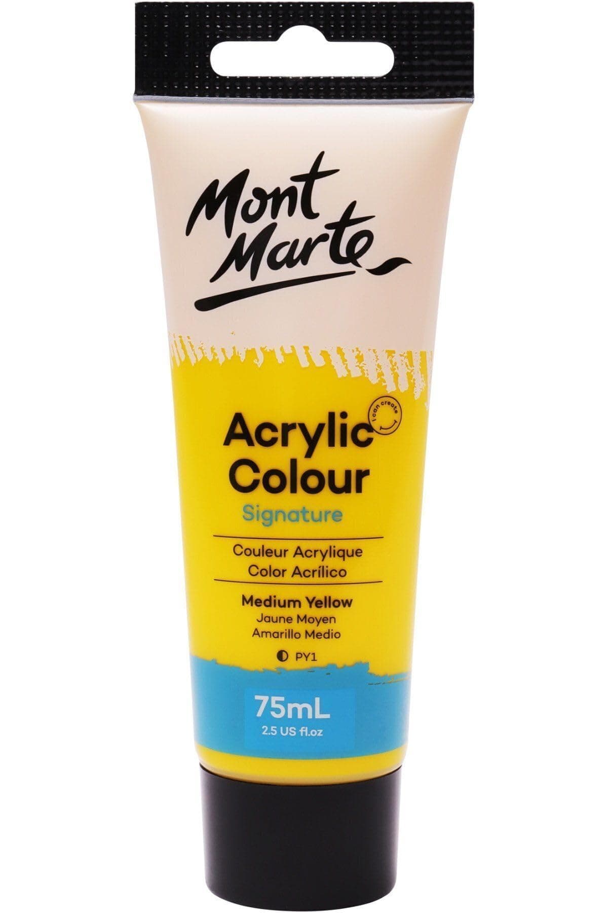 Mont Marte Signature Acrylic Colour 75ml (2.54oz) - Medium Yellow