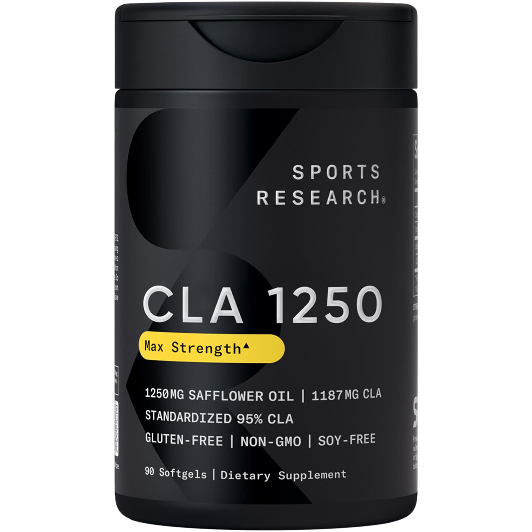 Sports Research CLA - 1250mg with Active Conjugated Linoleic Acid for Men and Women Non-GMO, Soy & Gluten Free - 95% (90 Softgels)