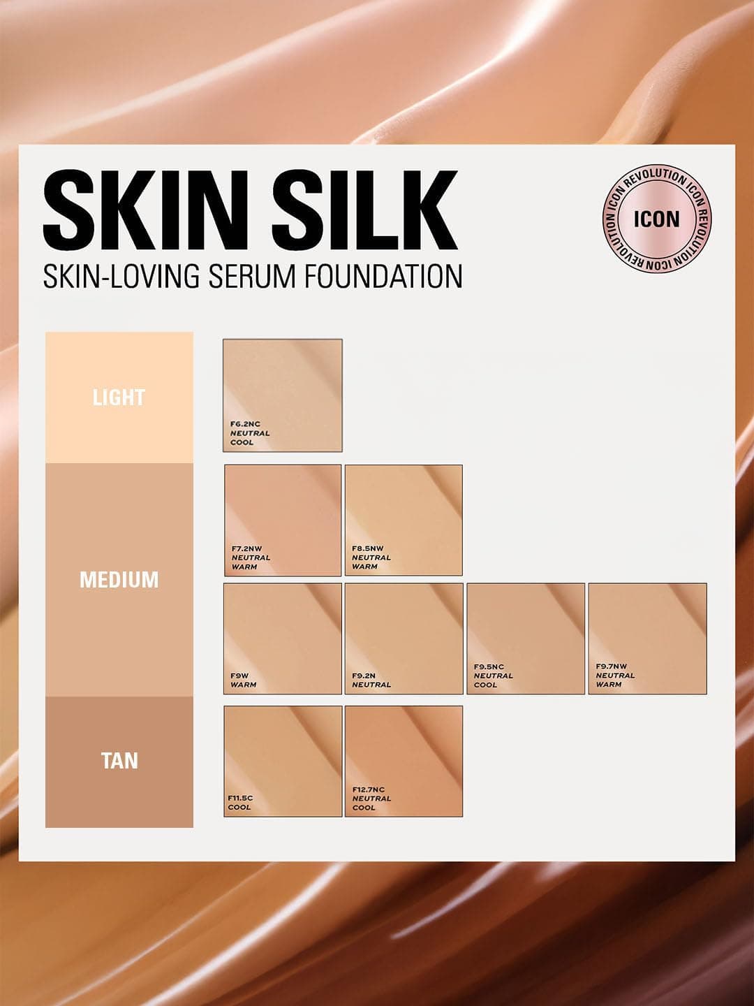Revolution Beauty, Skin Silk Serum Foundation, Light to Medium Coverage, Lightweight & Radiant Finish, Contains Hyaluronic Acid,