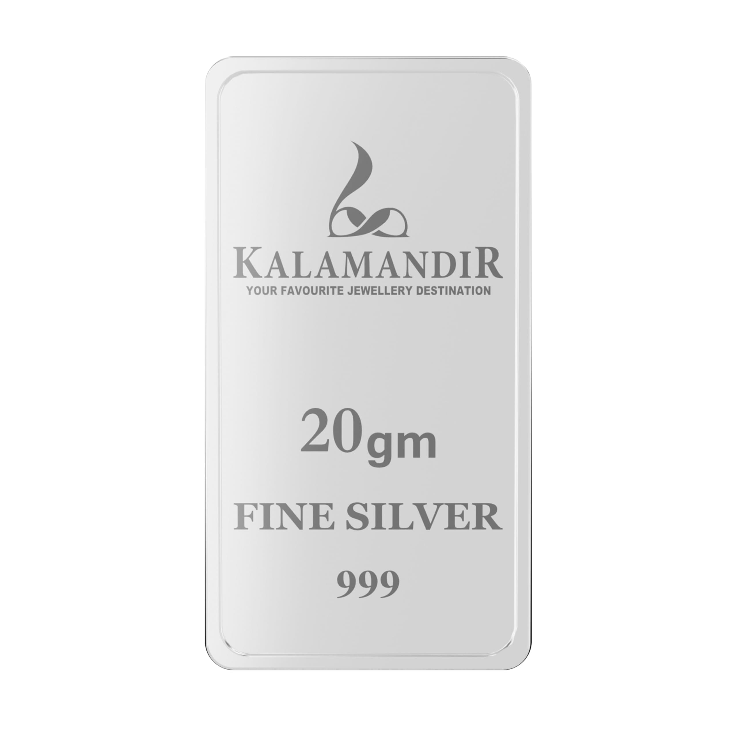 KALAMANDIR 999 Purity Grand Silver Bar Of 20-gm | Prestige Edition Investment Bullion