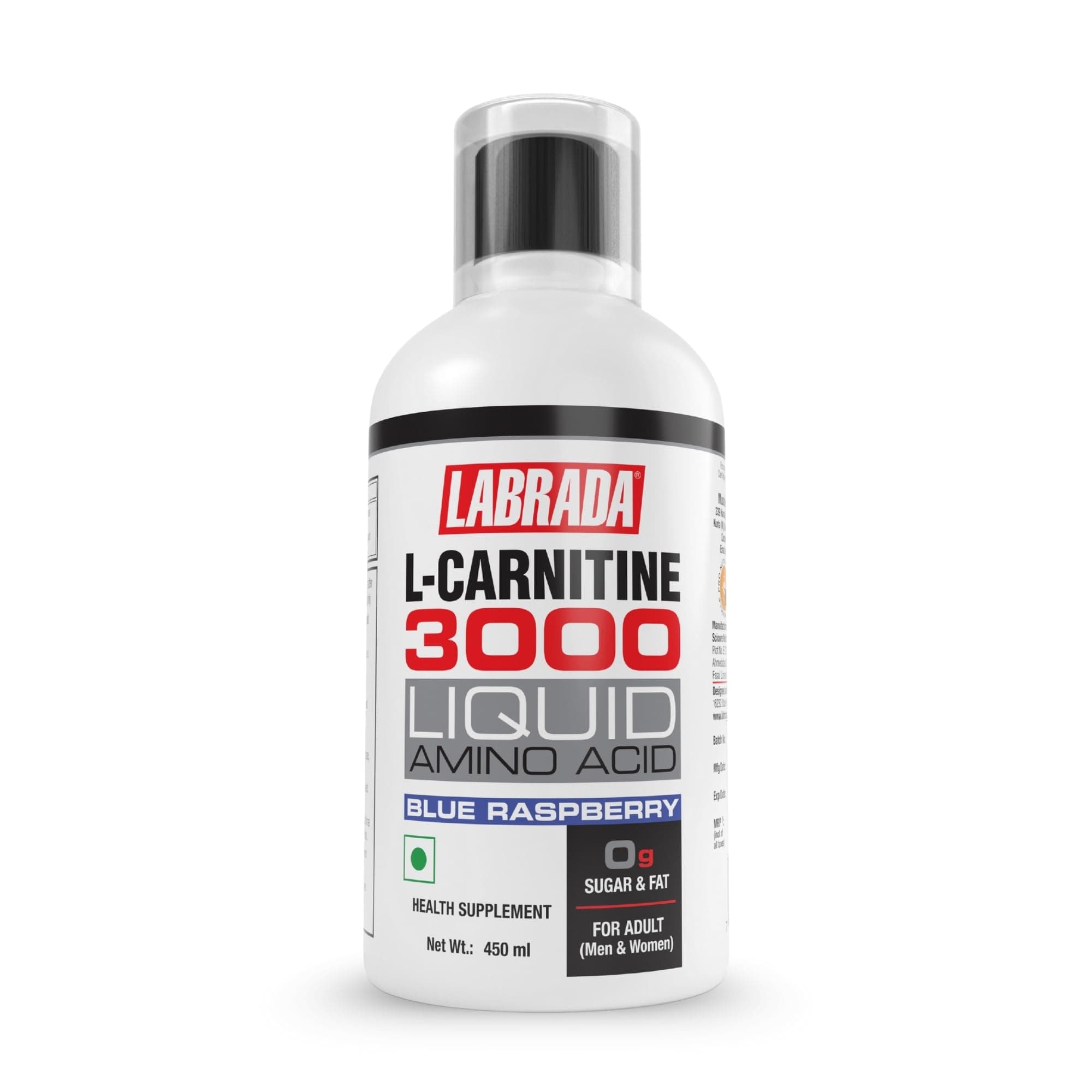 Labrada L-Carnitine 450ml | 3000mg Liquid Amino Acid with 0g Sugar - 30 Servings (450ml)