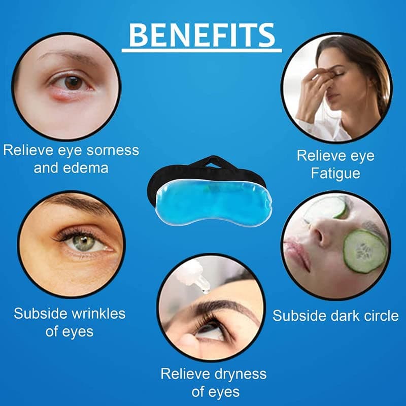 SONEEV MART Eye Mask For Sleeping Men Women With Cooling Gel For Night Deep Sleep, Dark Circles, Puffy Eye's, Dry Eyes And Eye Fatigue