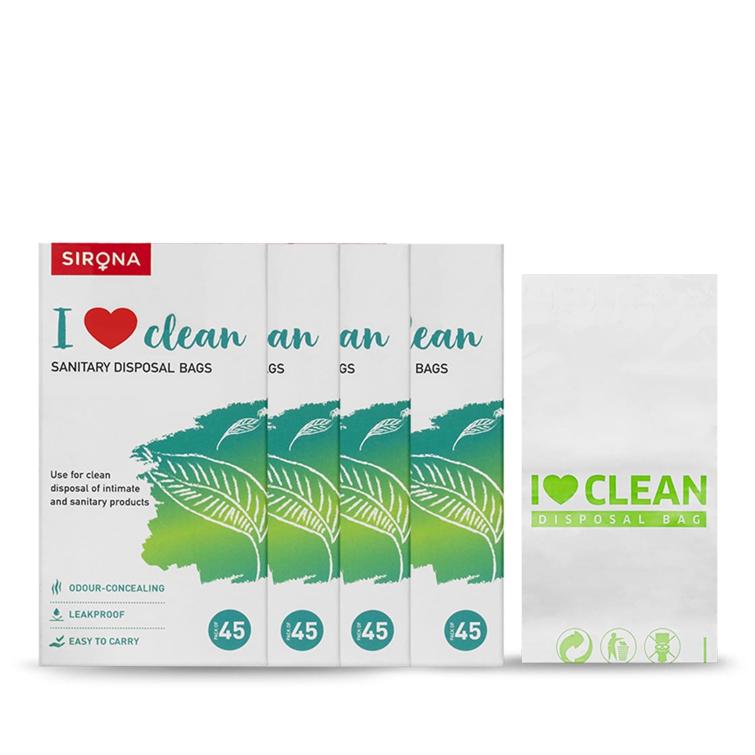 Sirona Sanitary and Diaper Disposal Bags - 180 Counts