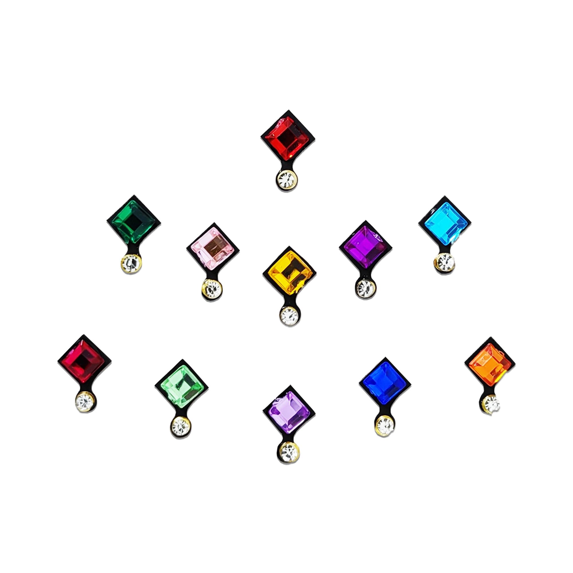 Comet Busters Square Fancy Multicolored Bindi For Women (BIN155)