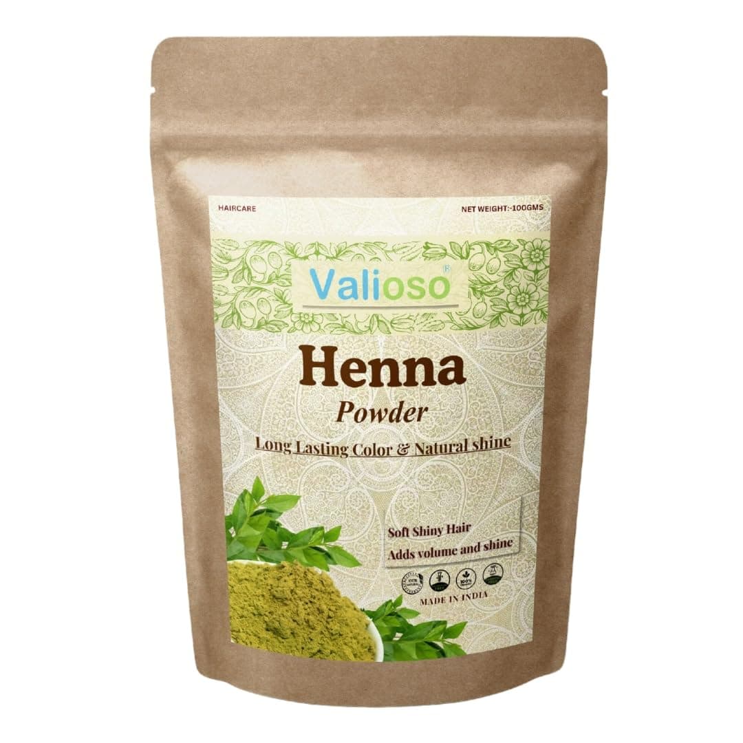 Valioso 100% Pure Henna Powder for Hair Colour (Mehandi) for Hair, Hands & Feet (100g)
