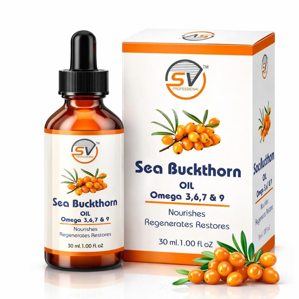 Sea Buckthorn Oil 30ml Face Serum & Face & Hair | Nourishing Oil with Omega 3,6,7 & 9 | Collagen Boosting | Reduces Fine Lines, Dark Spots & Dull Skin | For Smooth & Glowing Skin (Pack of 1 Each)