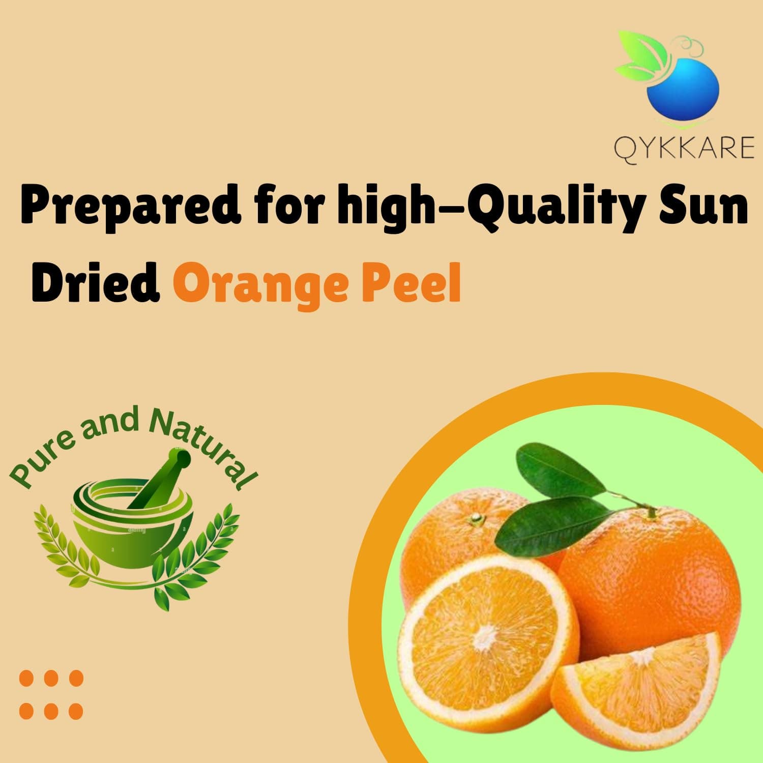 QYKKARE Orange Peel Powder for Skin Whitening - 100 gm