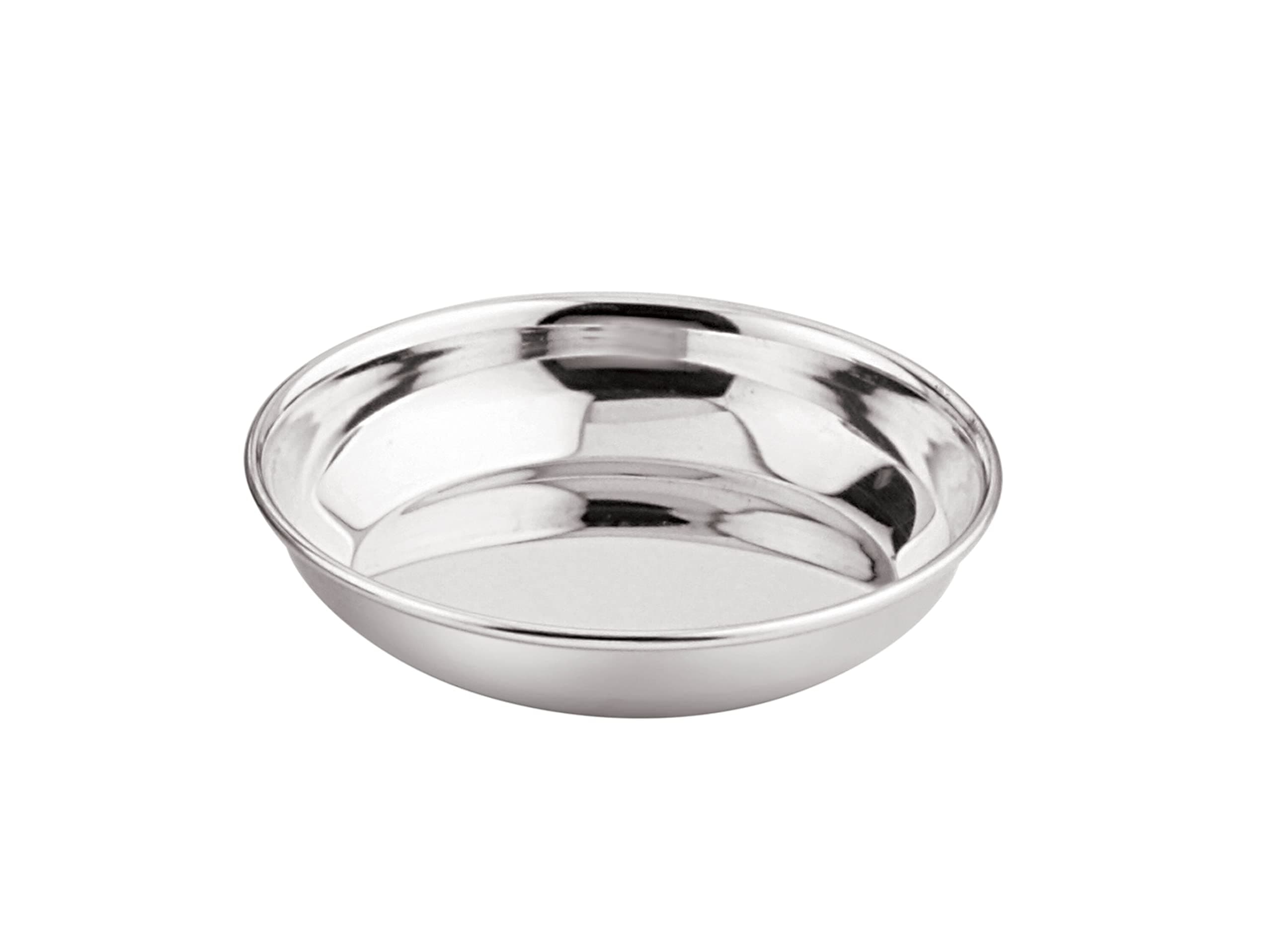 Neelam Stainless Steel 5, 22 Gauge, Prem Small Halwa Plate, 9.8 cm, Snacks Plate, Dessert Plates, Multipurpose Plate for Kitchen, Side Dish, Quarter Plates, Round Shape, Silver