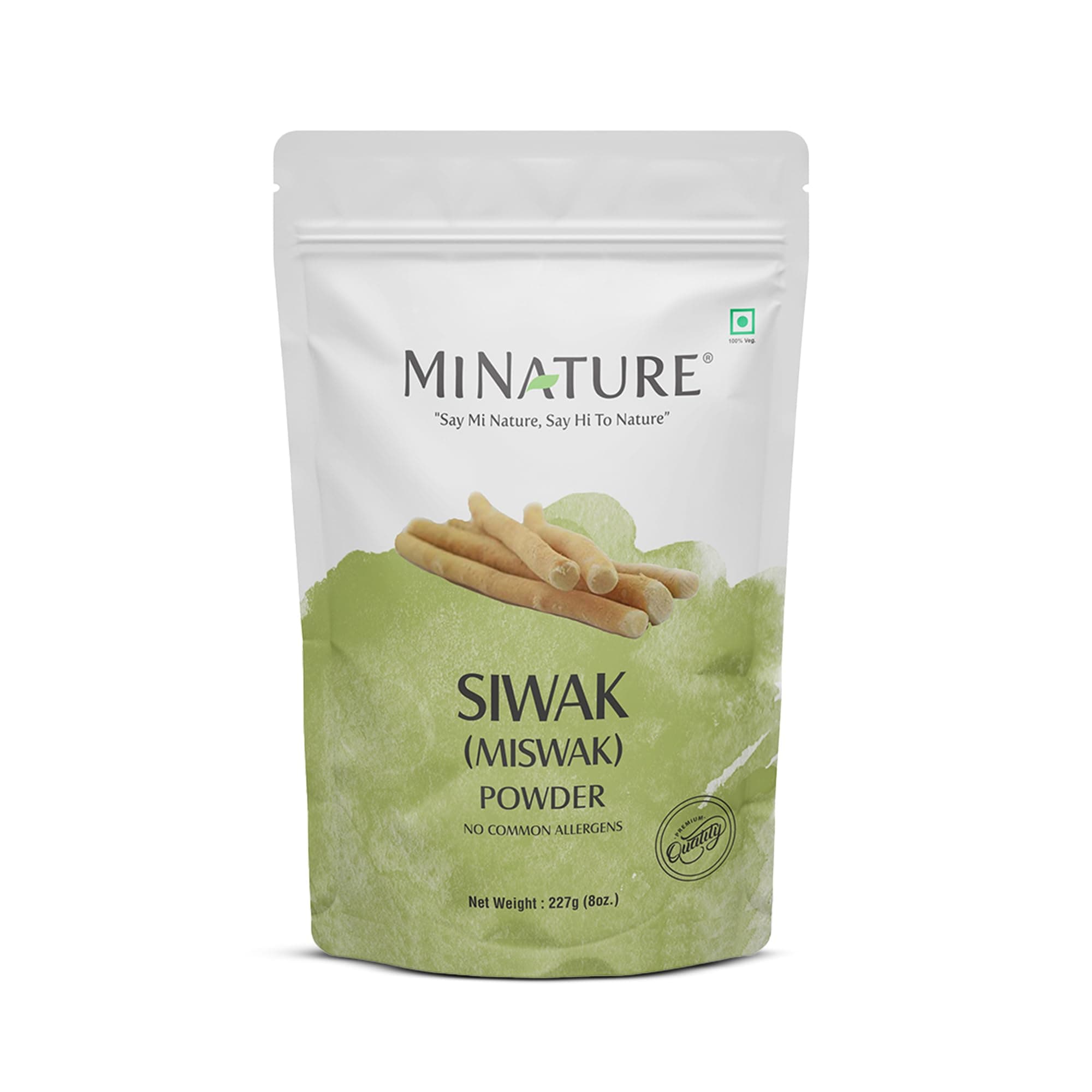 Mi Nature Miswak (Siwak) Powder 227g (8oz) | 100% Pure Salvadora persica Root | Traditional Oral Care & Natural Tooth Cleanser | Resealable Zip Lock Pouch
