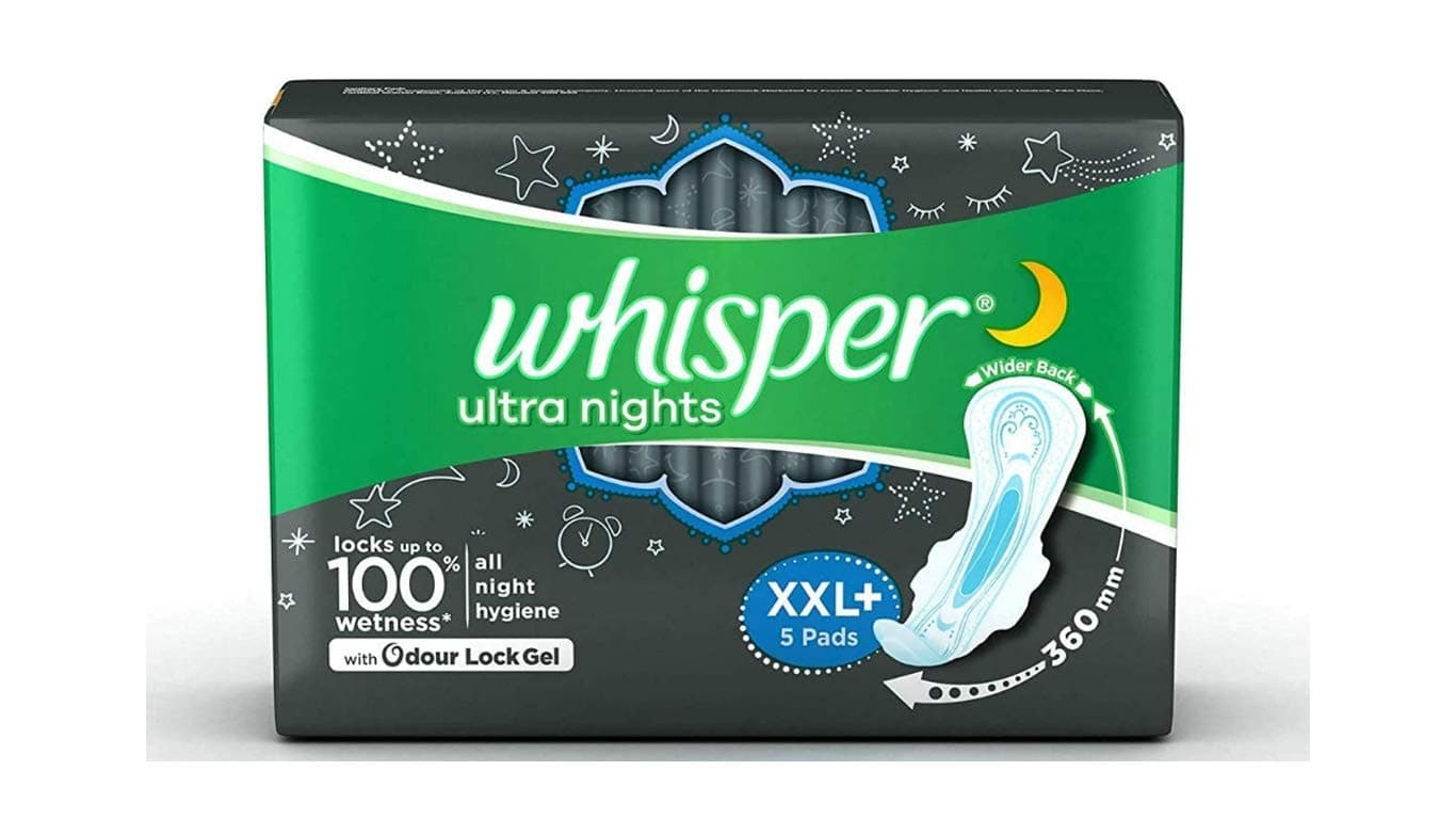 Whisper Ultra Nights Xxl + Wings - 5 Pads, Pack of 1