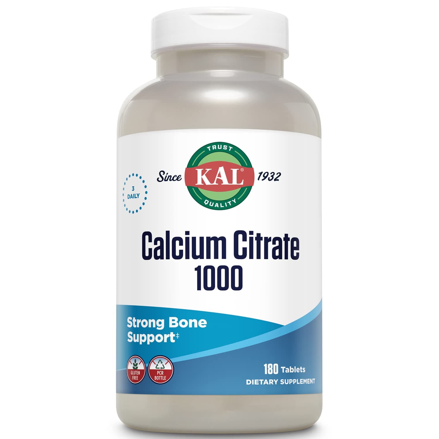 Kal, Calcium Citrate 1000, 180 Tablets Cal-14126 (1000 mg)