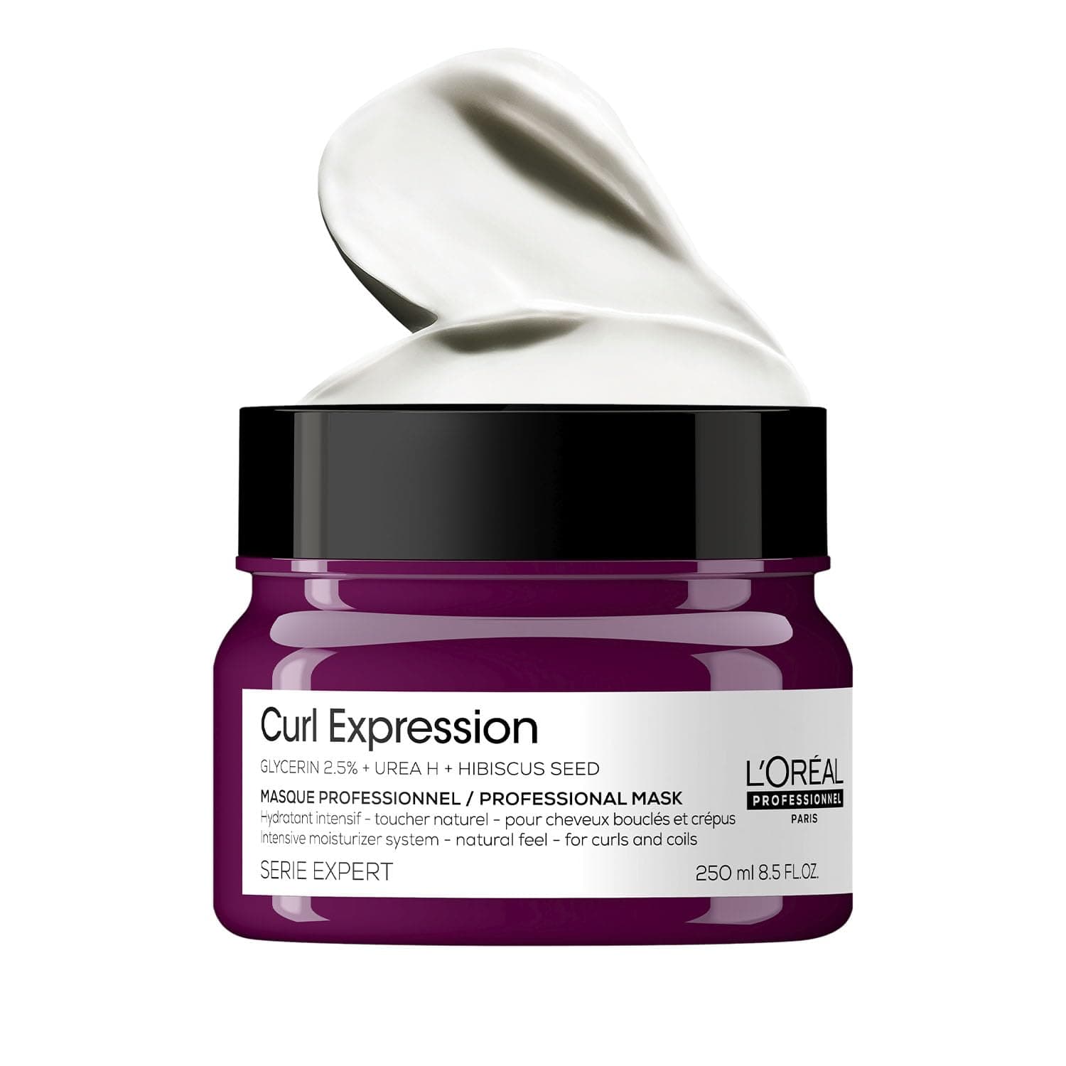 L'Oréal Professionnel Paris Curl Expression Intense moisturizer Mask | Deeply hydrates & provides intense moisturization for natural lookingf curls | With Glycerin, Urea H & Hibiscus seed, 250ml