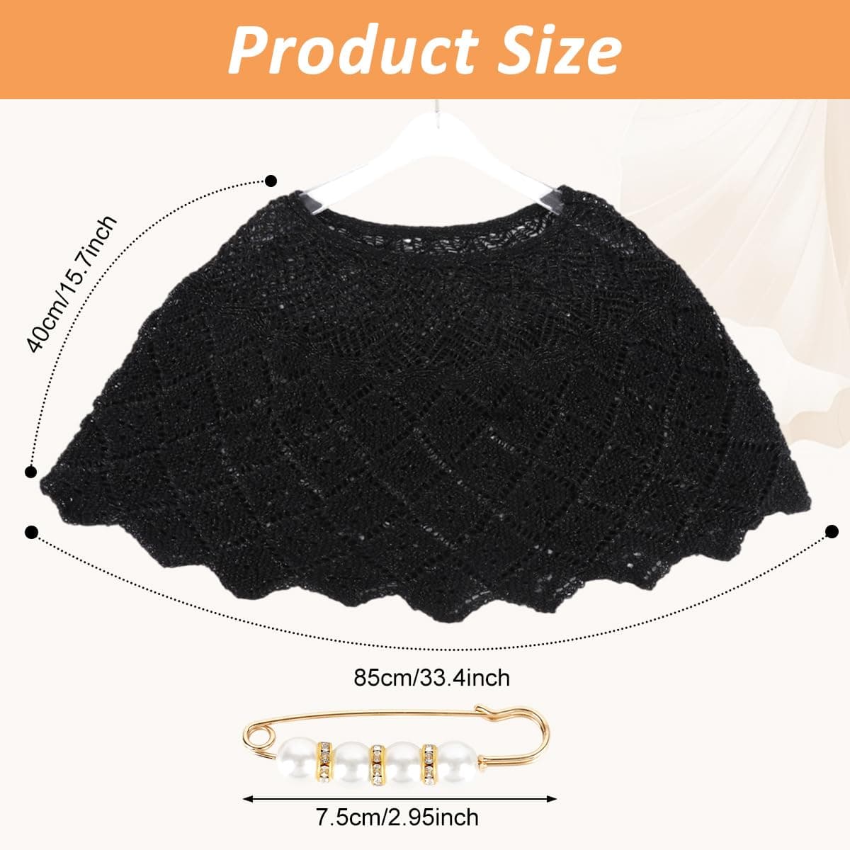 SANNIDHI® Crochet Lace Shawl White Shrug for Woman Silk Cotton Sheer Knit Shrug for Women, Hollow-Out Summer Cover-Up for Daily Wedding Evening & Beach Wear (Draping Effect)