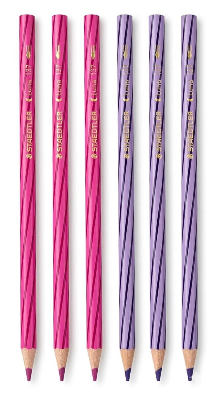 Staedtler H&E Stain Colour Pencil Set Pack of 6 (3 Violet + 3 Pink) Medical Student Pencils for Histology & Pathology Use