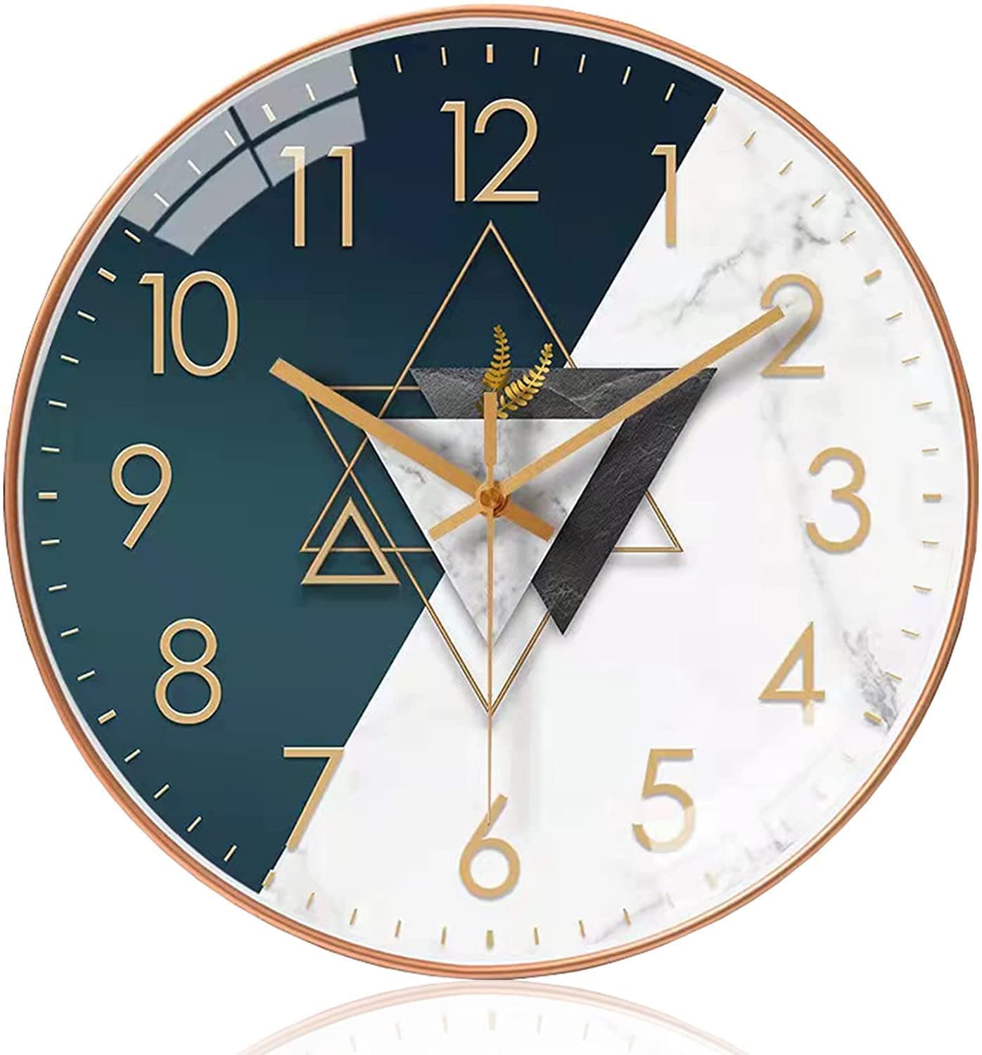 TEKCOOL Wall Clock 12" Silent Quartz Decorative Wall Clock Non-Ticking Classic Digital Clock Battery Operated Round Easy to Read Handheld Complete Home/Kitchen/Bedroom(425)