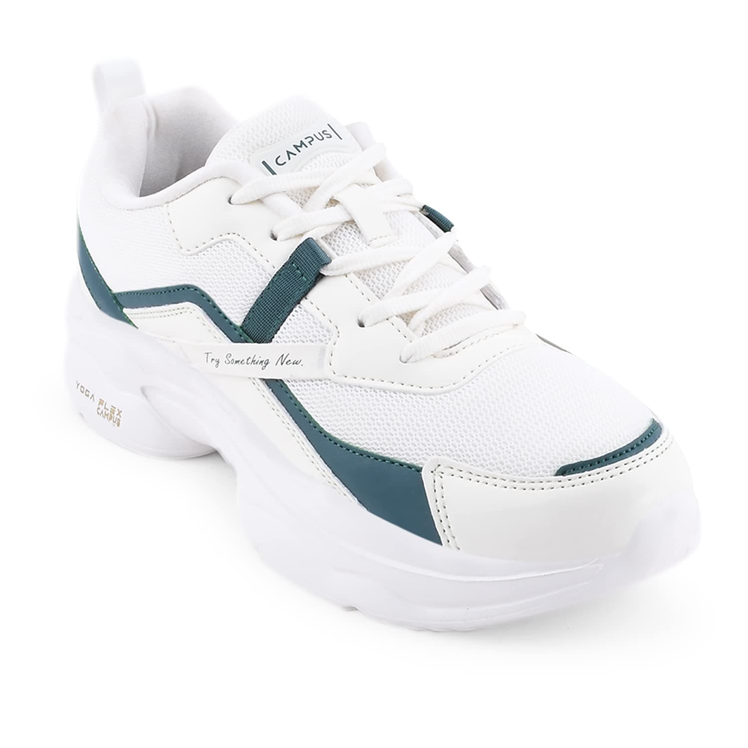 Campus Women's Raise Sneakers WHT/GRN - 6UK/India