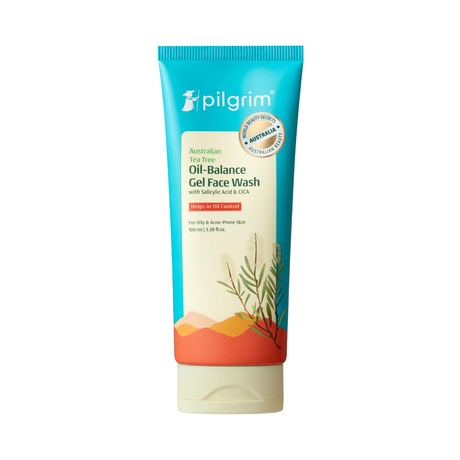 Pilgrim 1% Salicylic Acid Gel Face Wash 100 ml | Gel Face Wash with CICA & Tea Tree For Men & Women, for Oily skin, Acne Prone Skin, Non Drying Cleanser for Face