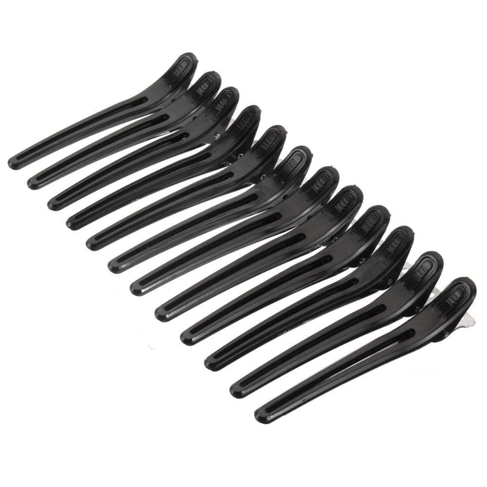 LEGORATE Hair Section Dividing Clip For Hairdressing Styling Accessories, For Unisex Hair Clip Black (12 Pcs)