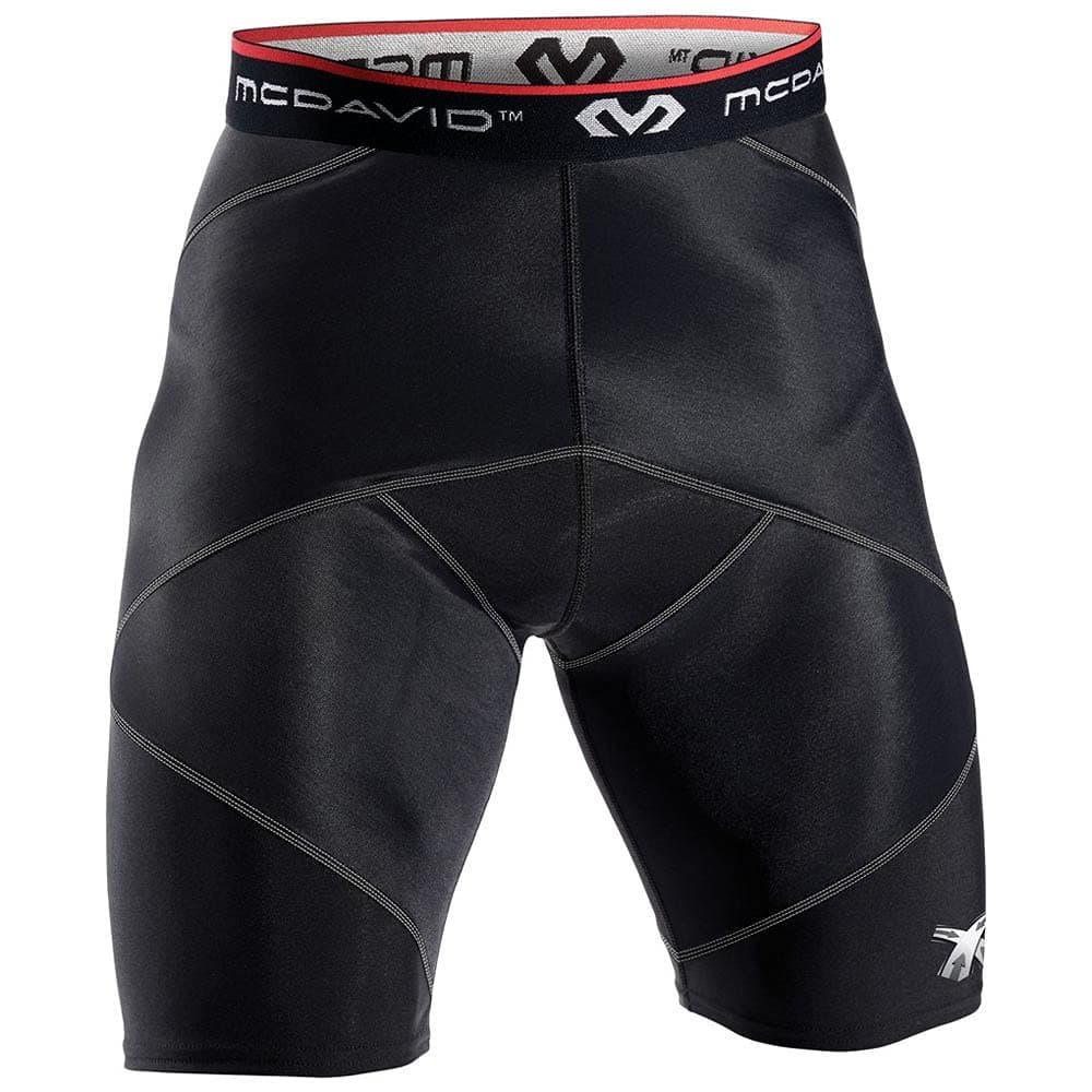 McDavid Cross Compression Short with Hip Spica For Men - Black (Large)