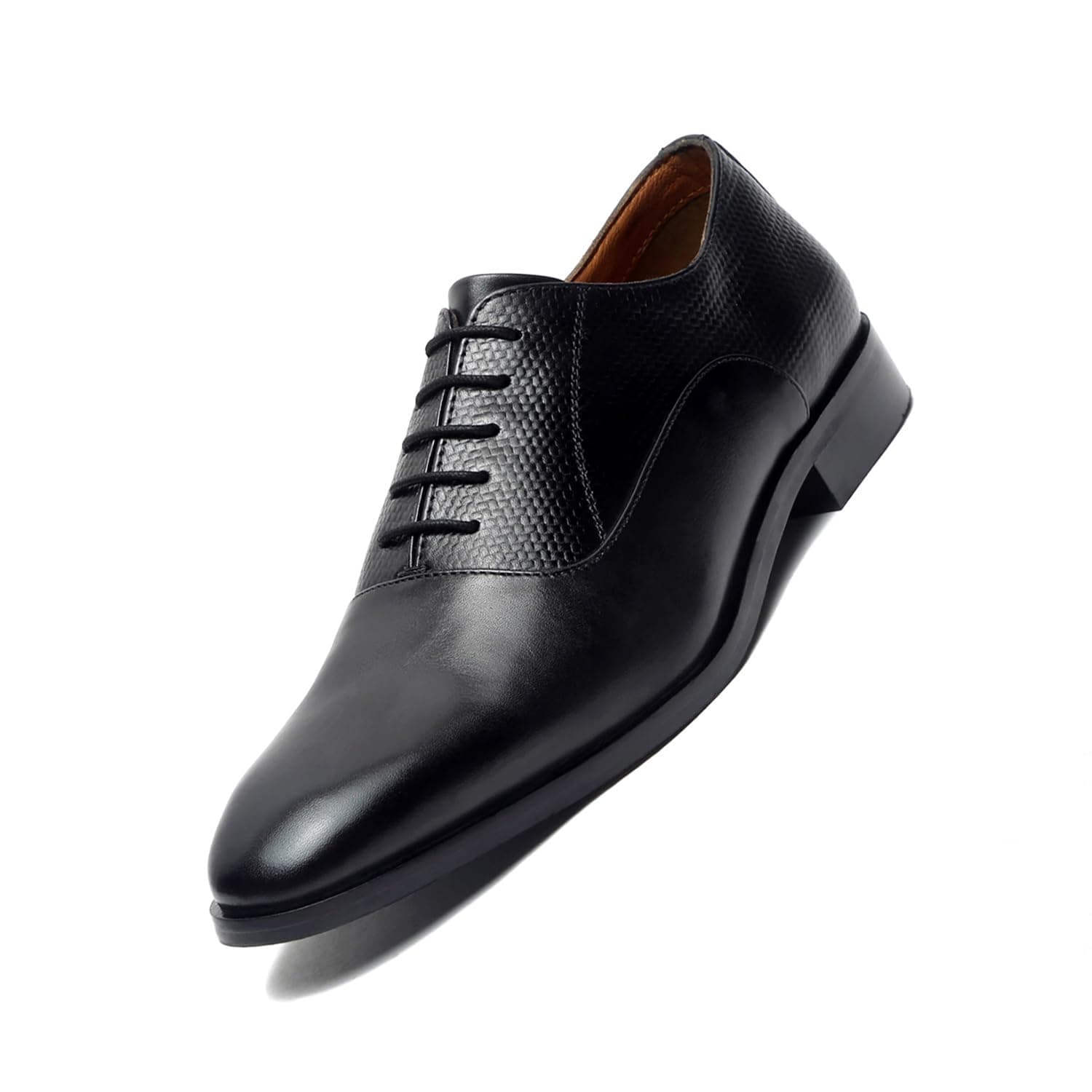 LOUIS STITCH Men's Devils Black Derby Formal Shoes Handmade Italian Leather Shoes for Men (EUPLDYJB) (Size- 10 UK)