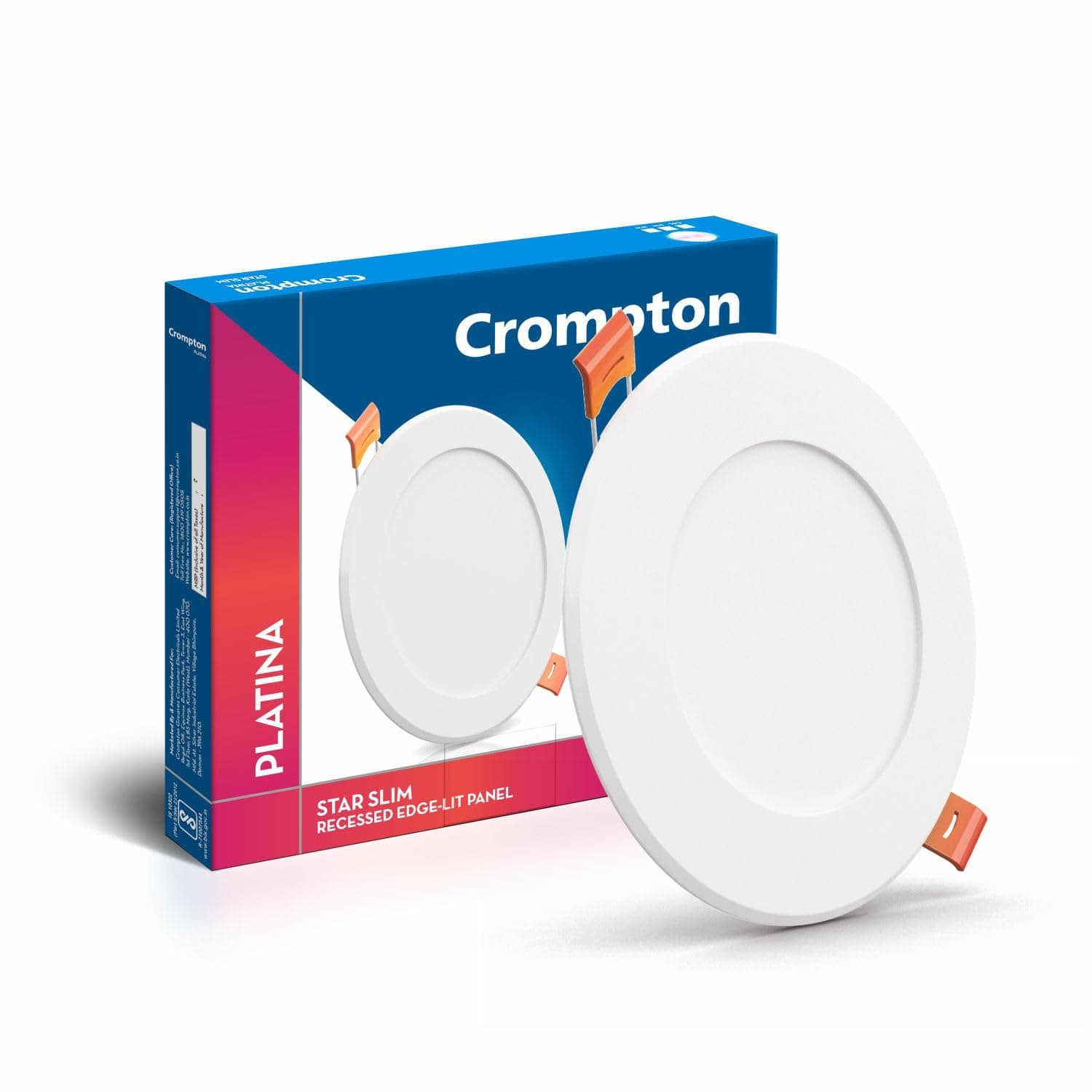 Crompton Star Slim Recessed Downlighter 12W Round Cool Day Light | Pack of 1 | False Ceiling required, Cutout: 6" | For Hall, Bedroom, Kitchen, Office, Store