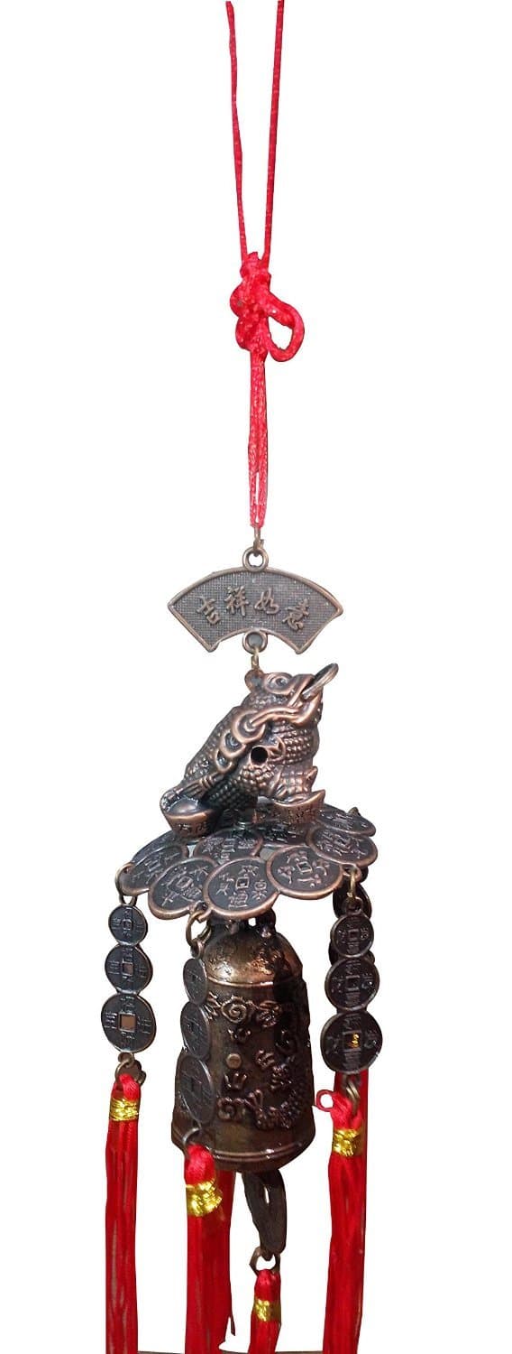 Chan Chu Feng Shui Money Frog Bell Hanging for Good Luck and Prosperity Fengshui Bell