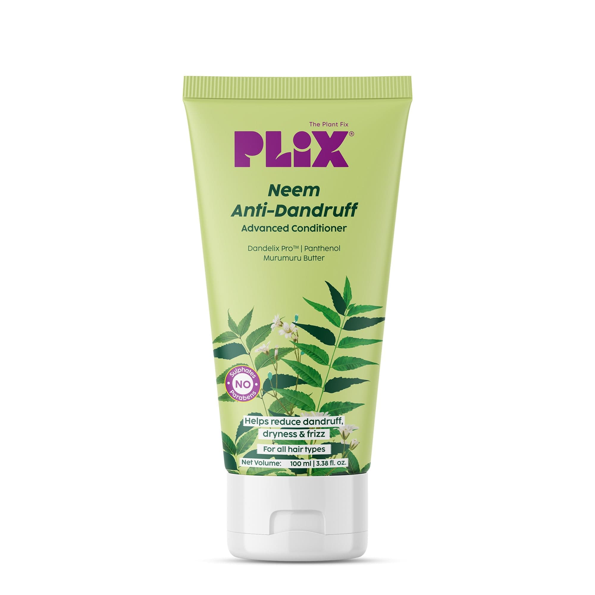 PLIX - THE PLANT FIX Neem Anti-Dandruff Advanced Conditioner | Reduces Dandruff, Dryness & Frizz | With Dandelix Pro™ & Murumuru Butter | Locks in Moisture | Paraben & Sulphate Free | For Men & Women | 100 ml