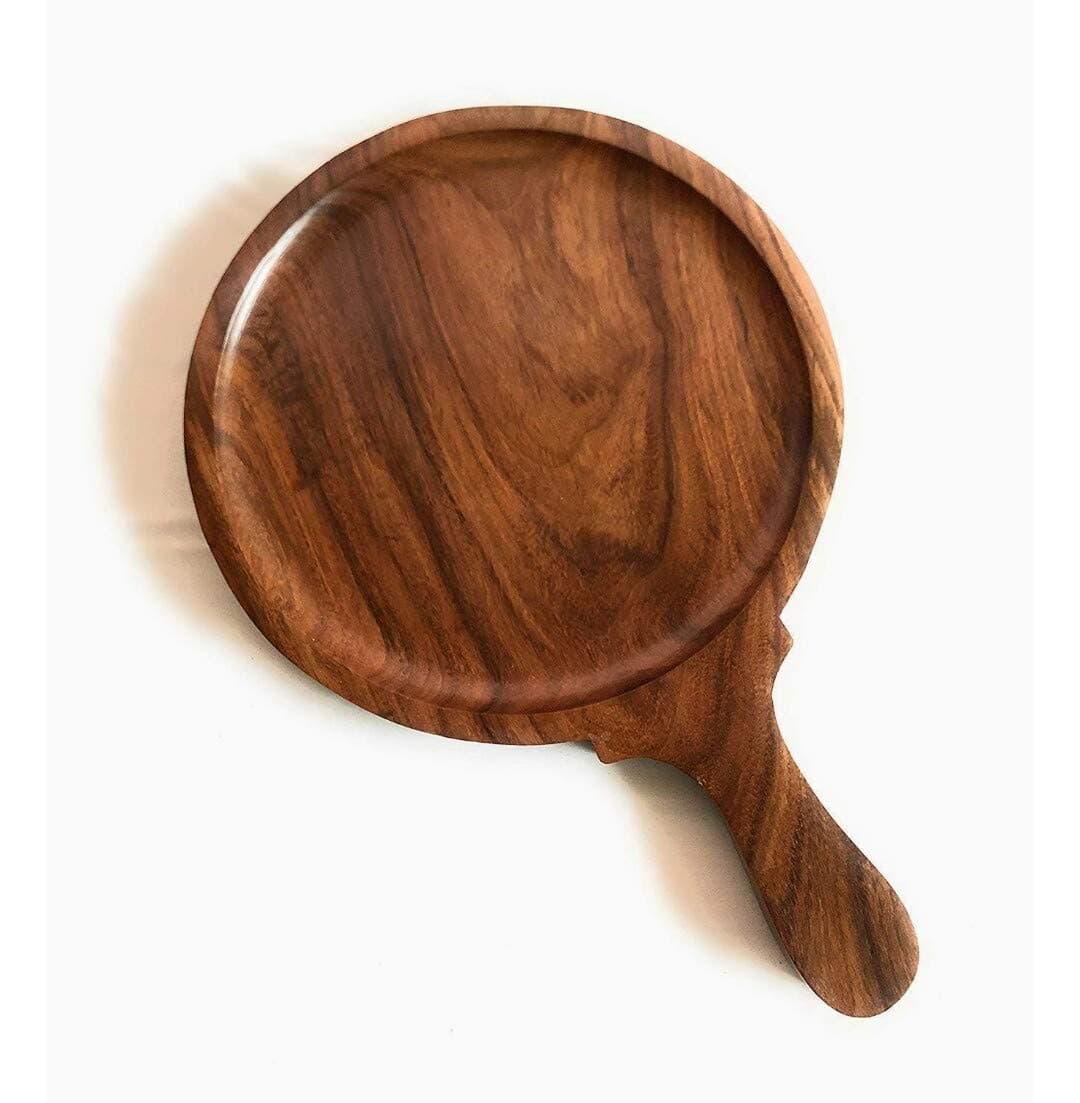 Quirky Kraft Wooden Pizza Pan, Pizza Serving Tray of Kitchen|| Platter || Sheesham || 9 Inch, Overall 13 Inch