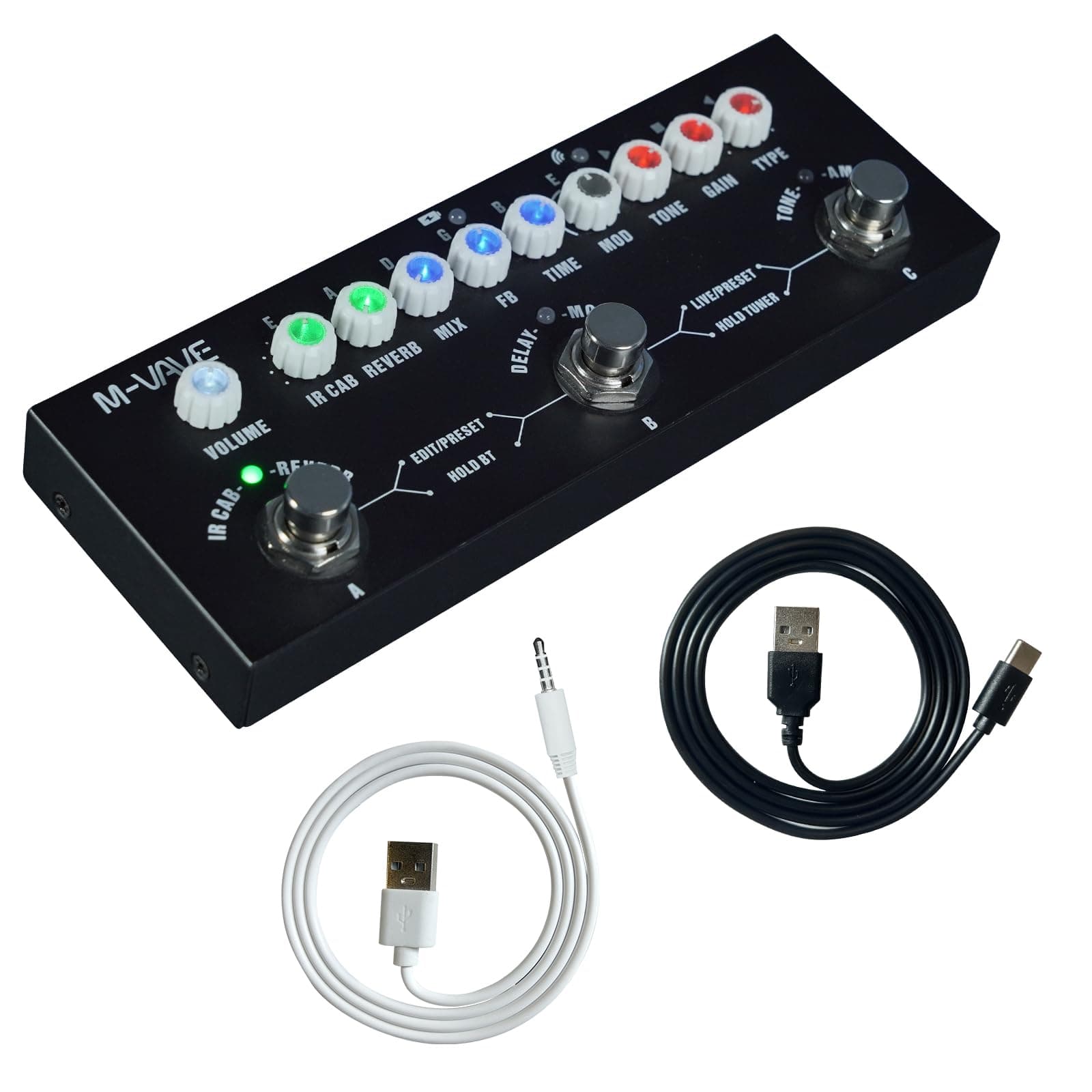 M-VAVE Multi Effects Guitar Pedal, Reverb Guitar Pedal, Delay, Chorus, Phaser, with IR Loading 9 AMP Models, CUBE-BABY Reverb Effect Pedal, Support Recording, Bluetooth 5.0